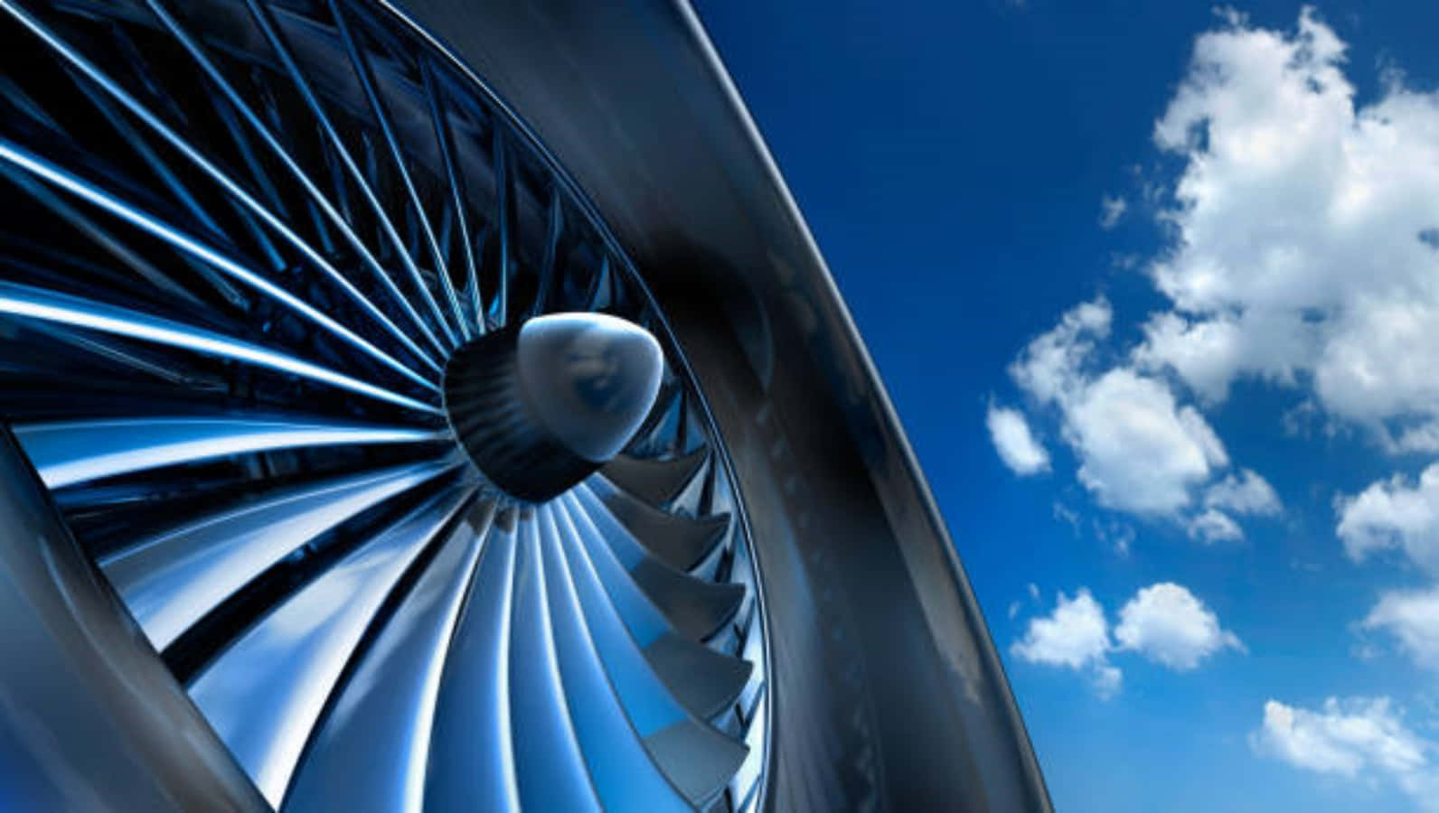 jet engine, turbine, bright blue sky, HD Desktop Wallpaper