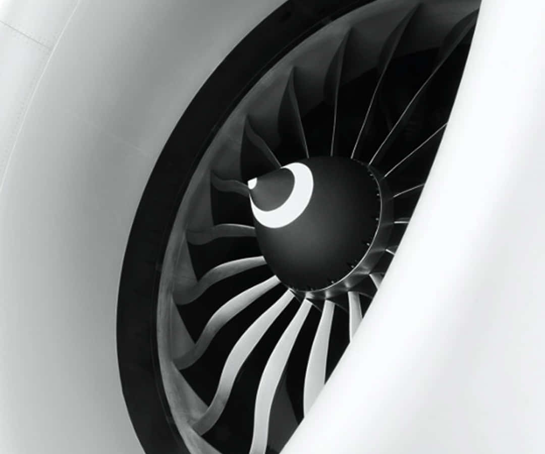 jet engine, monochrome, turbine, SD Desktop Wallpaper