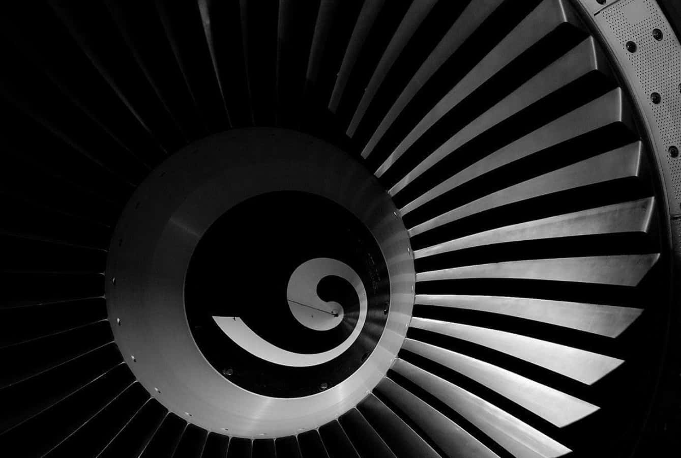 jet engine, turbine blades, central spiral, HD Desktop Wallpaper