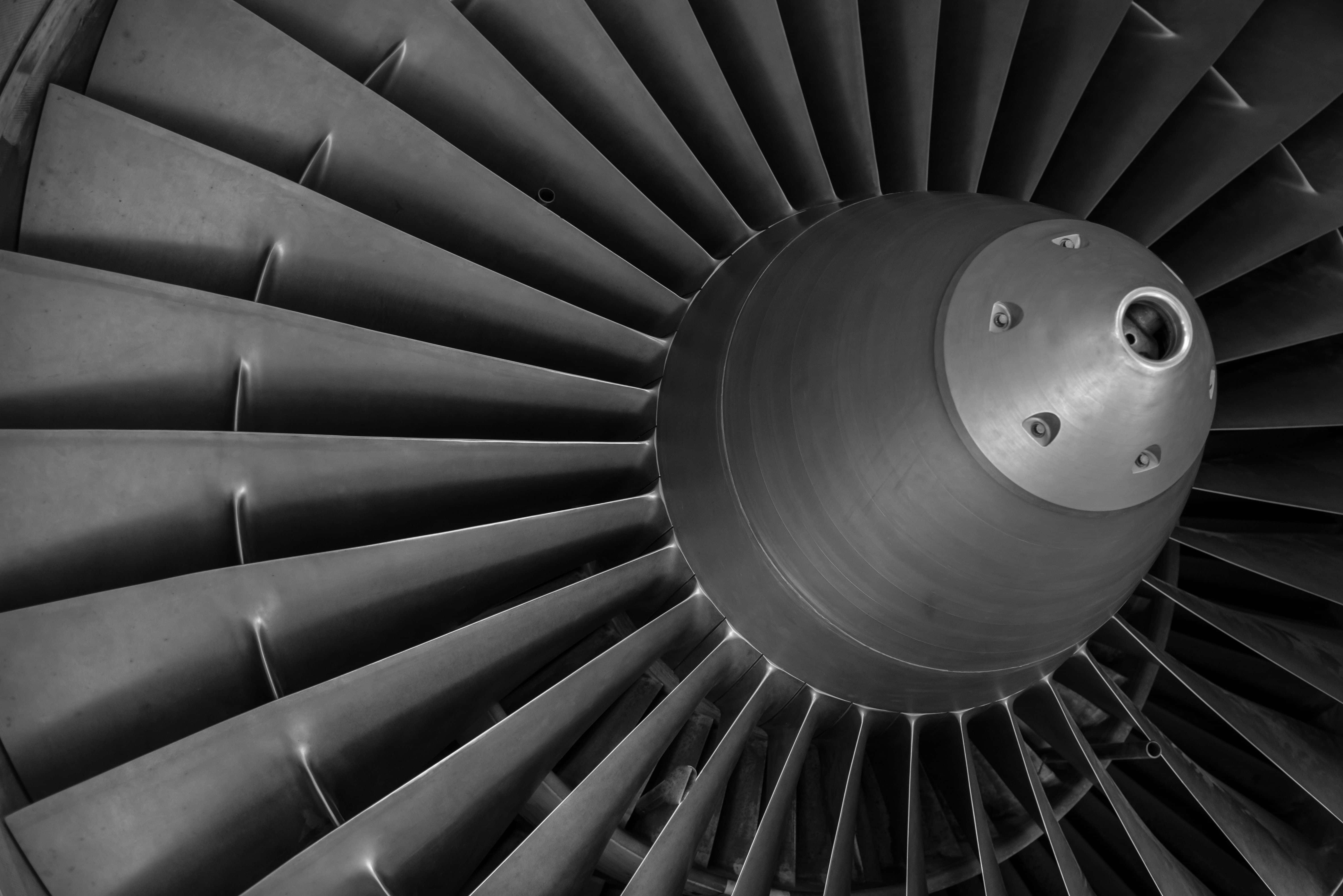 jet engine, radial blades, central hub, 5K Desktop Wallpaper