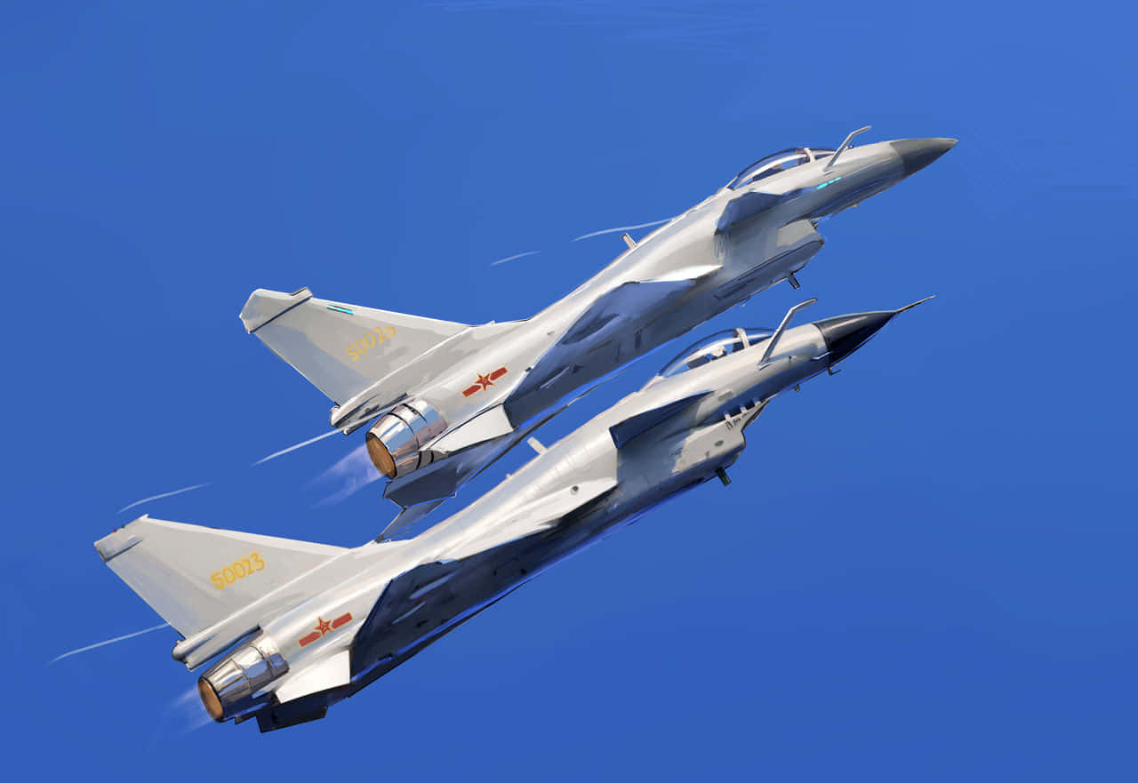 Vigorous Fighter Jet, sleek fighter jets, clear azure sky, HD Desktop Wallpaper
