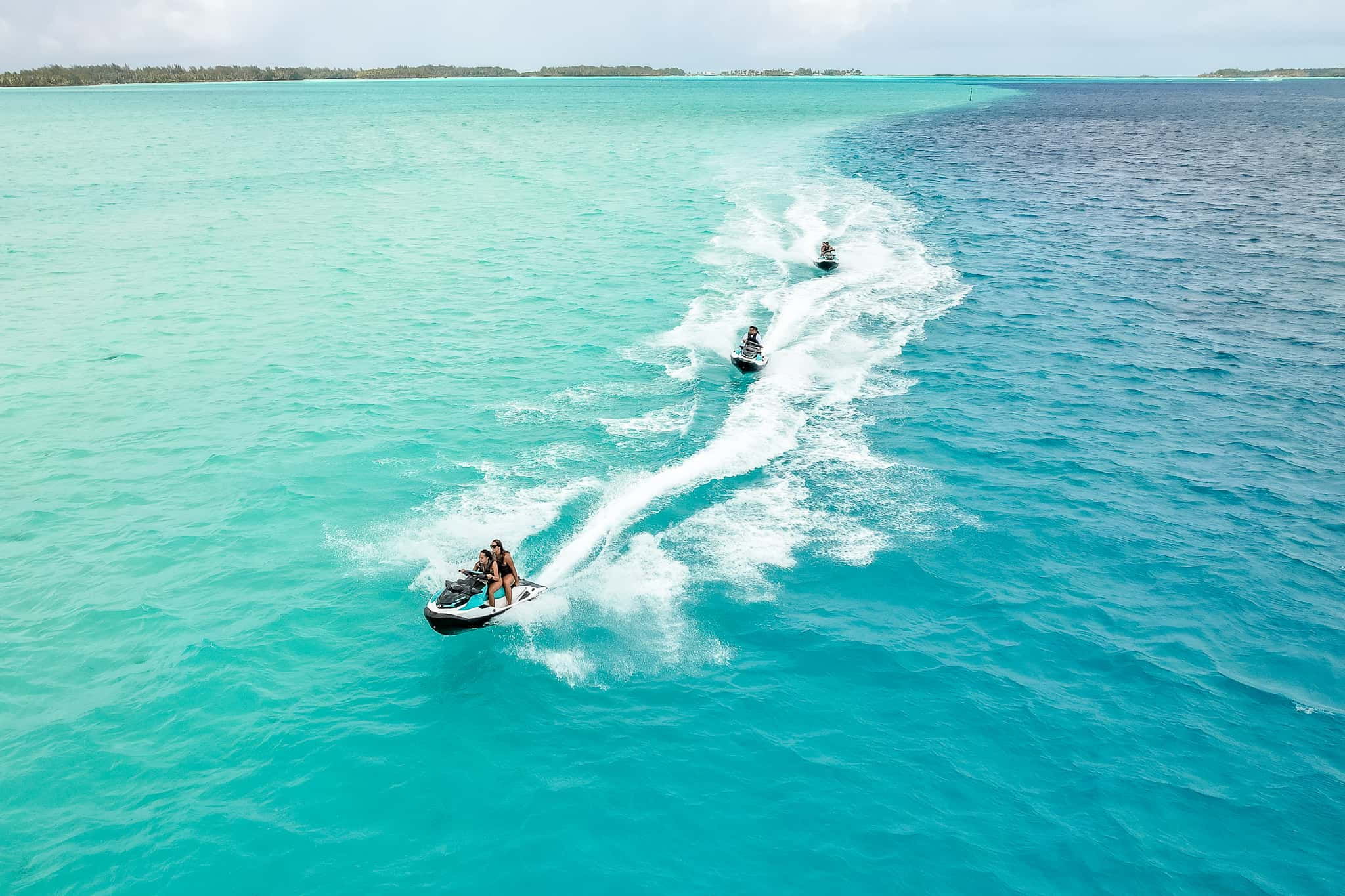 Jet Ski, blue ocean, turquoise waters, Full HD Desktop Wallpaper