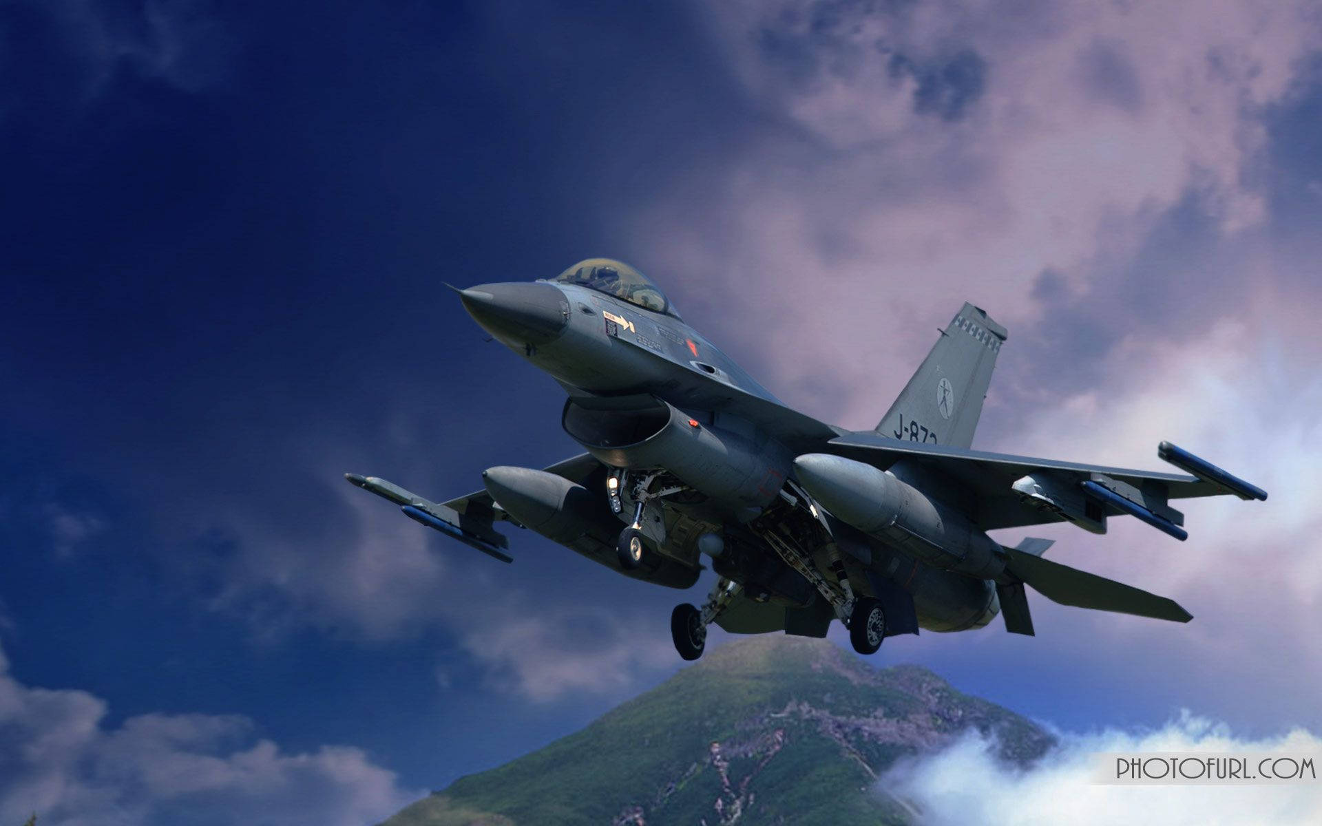 jet fighter, gray, landing gear down, Full HD Desktop Wallpaper