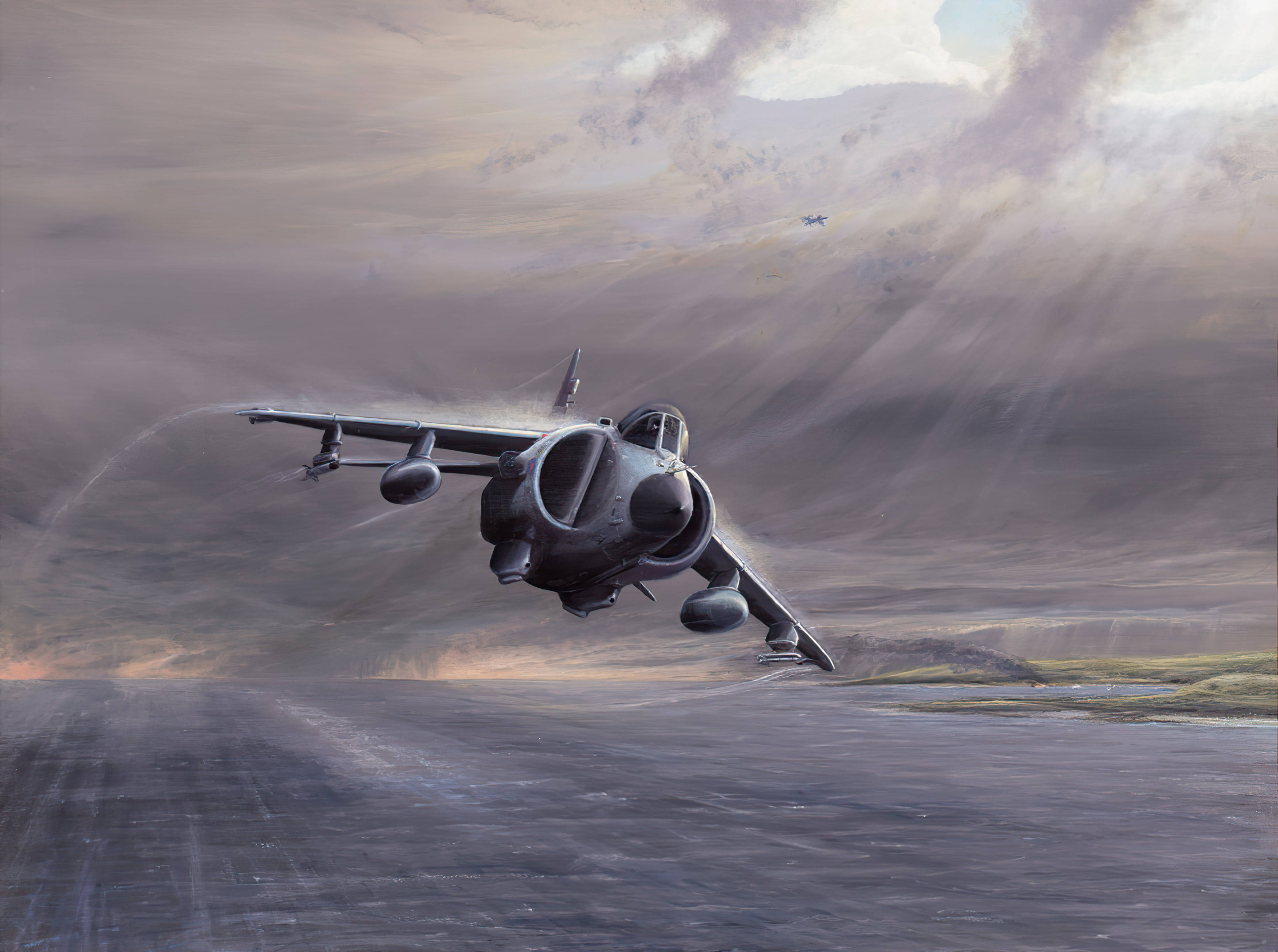 jet fighter, military jet, coastal runway, 4K Desktop Wallpaper