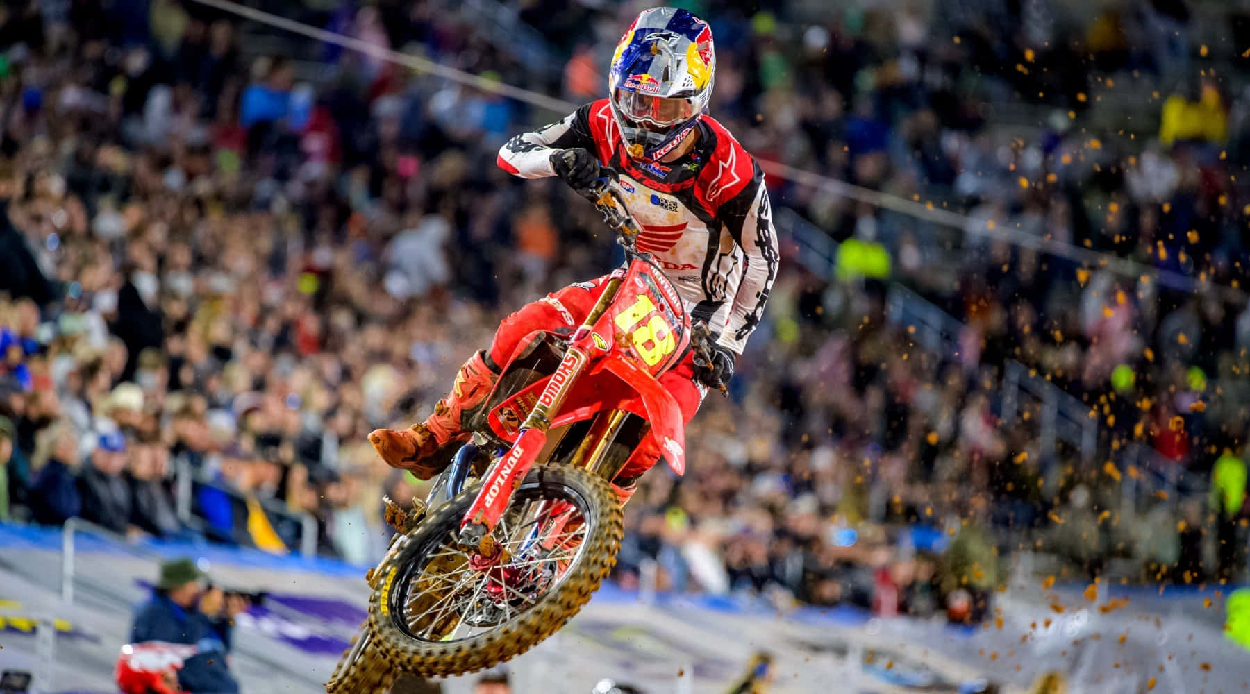 Jett Lawrence, red gear, red Honda bike, HD Desktop Wallpaper