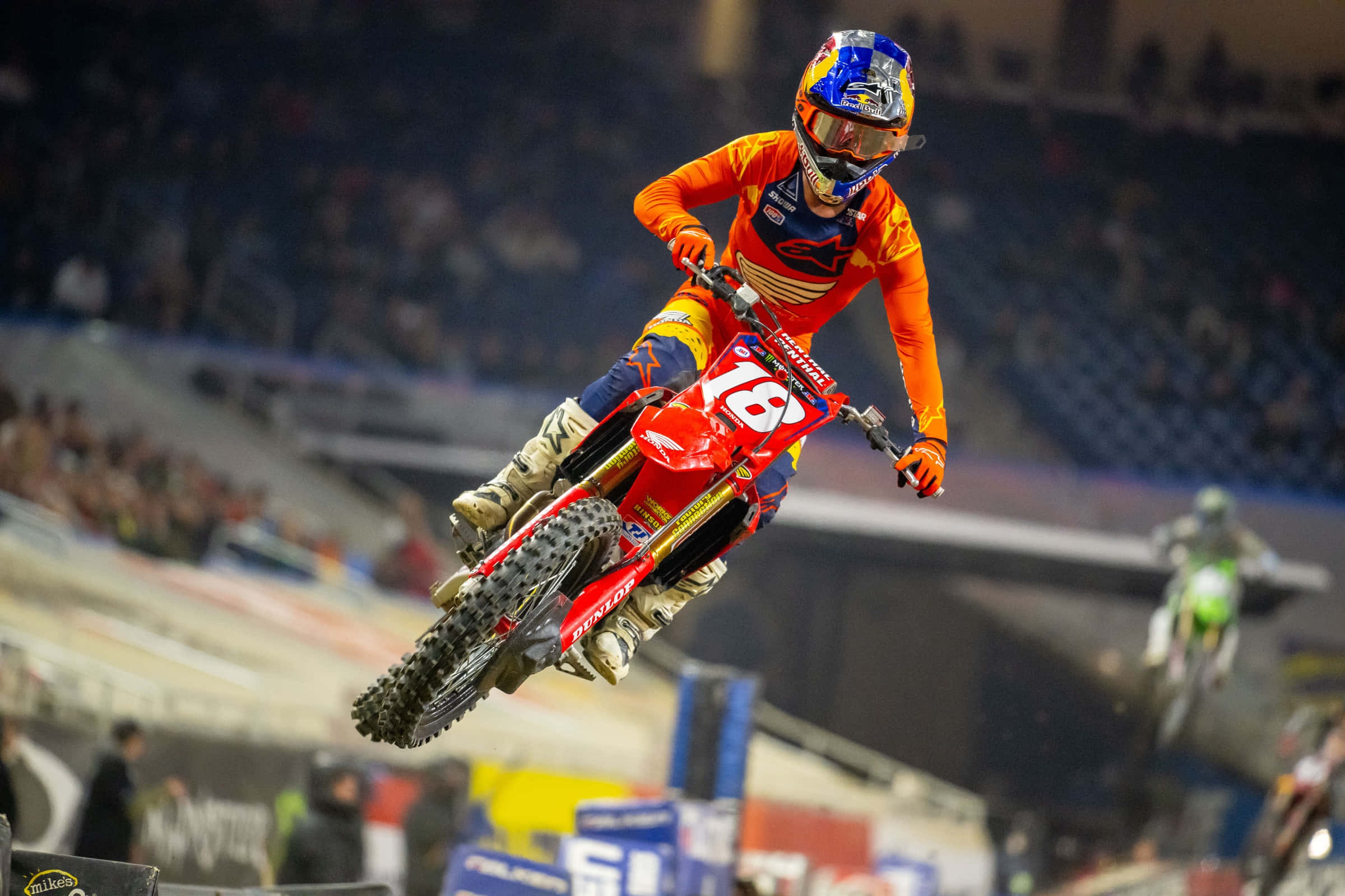Jett Lawrence, orange gear, red bike, Full HD Desktop Wallpaper