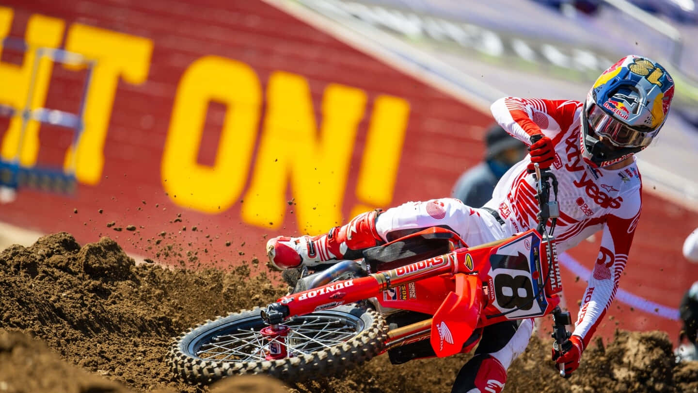 Jett Lawrence, red and white gear, red dirt bike, HD Desktop Wallpaper