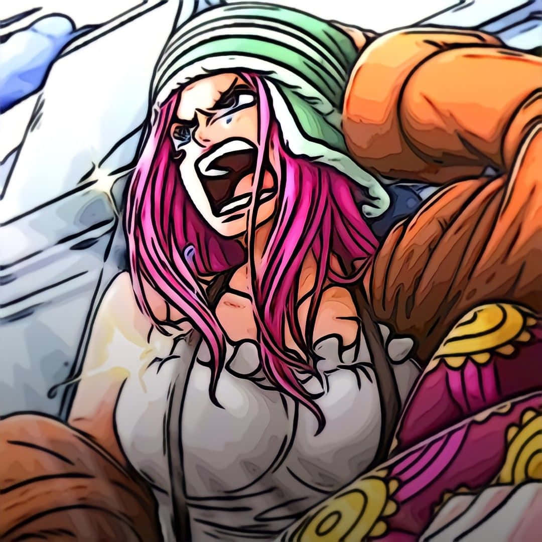 Jewelry Bonney, pink hair, green headscarf, SD Desktop Wallpaper