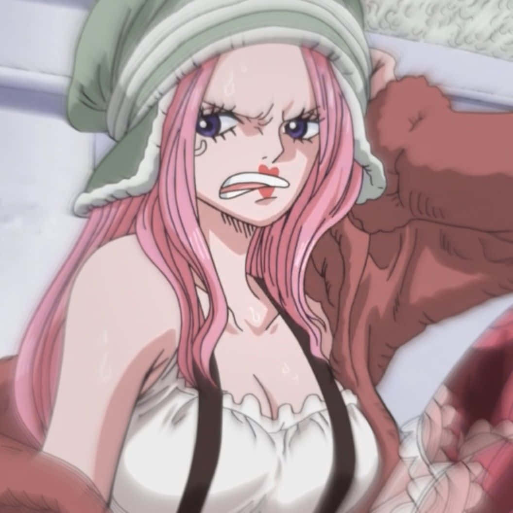 Jewelry Bonney, pink-haired anime girl, green hat, SD Desktop Wallpaper