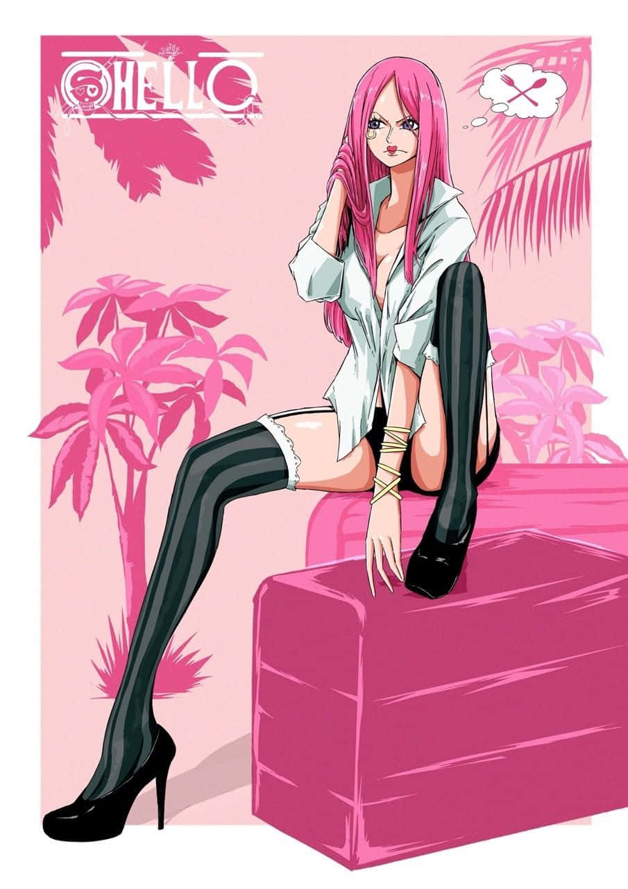 Jewelry Bonney, pink-haired anime girl, white shirt, HD Phone Wallpaper