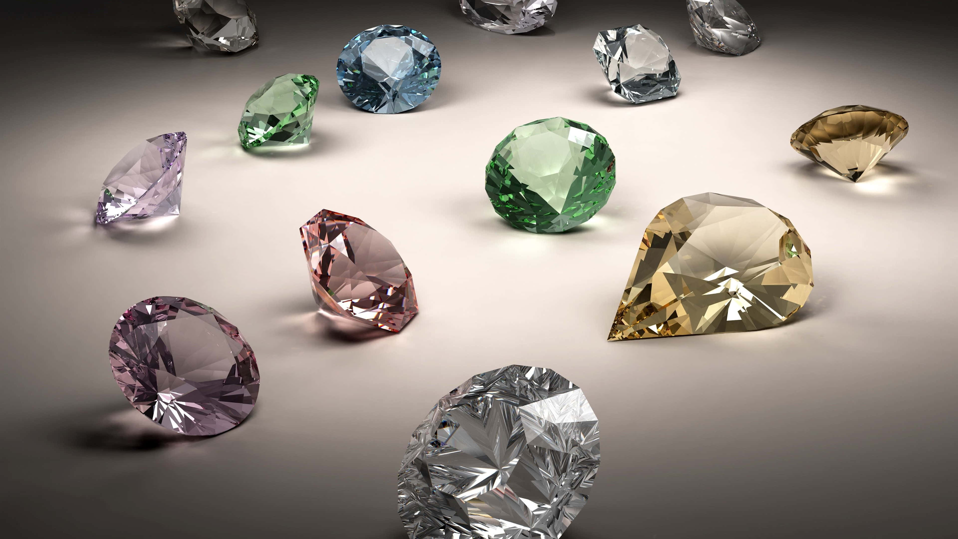 jewelry design, faceted gemstones, vibrant hues, 4K Desktop Wallpaper