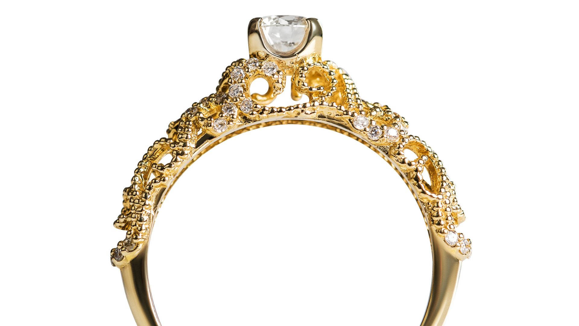 channel-set diamond ring, gold engagement ring, large central diamond, Full HD Desktop Wallpaper