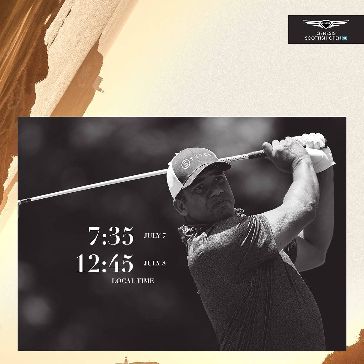 Jhonattan Vegas, black and white, golfer mid-swing, SD Desktop Wallpaper