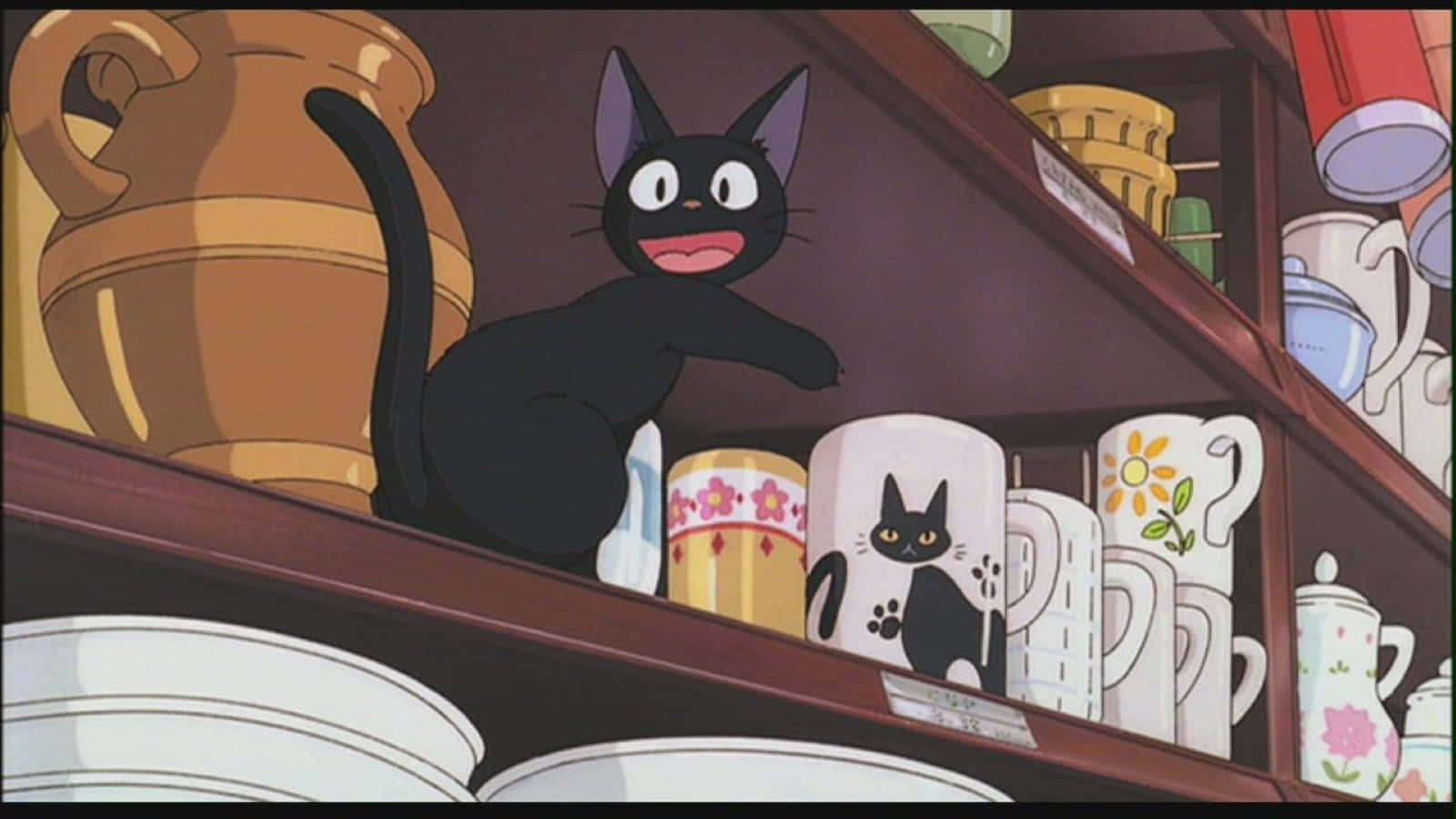 Jiji Cat, black cat, big eyes, HD Desktop Wallpaper
