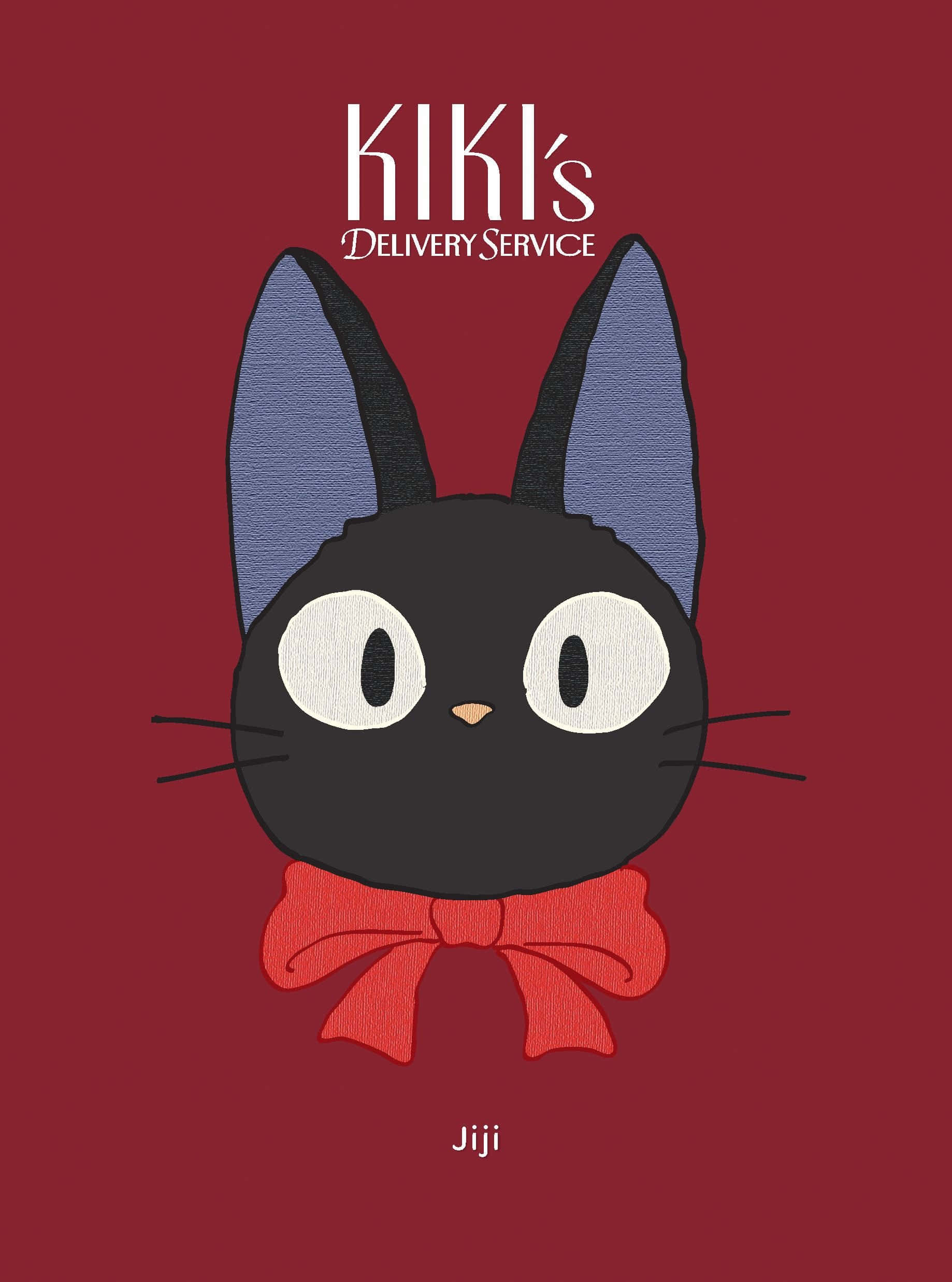Jiji Cat, black cat, large white eyes, Full HD Phone Wallpaper