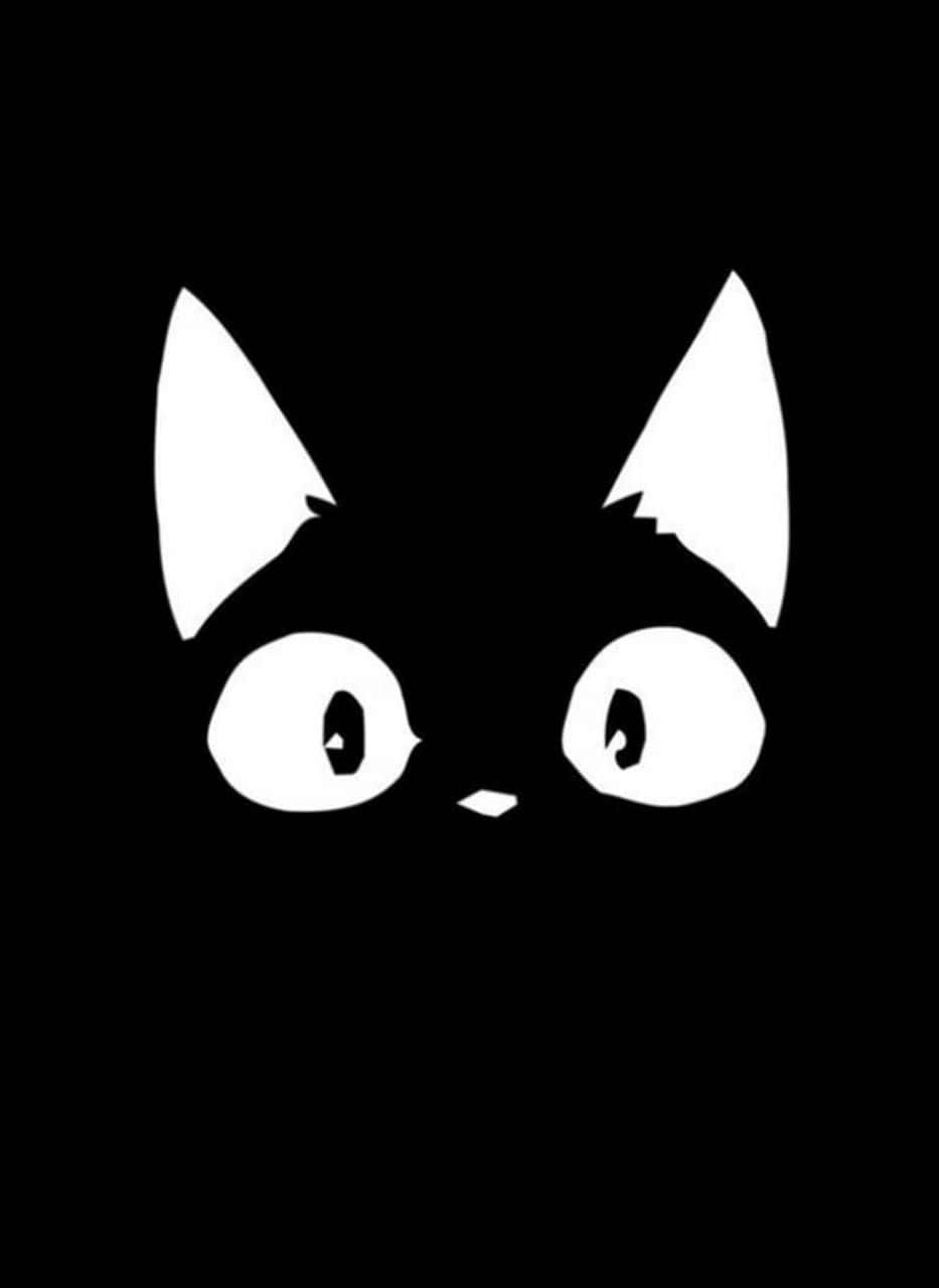 Jiji Cat, white silhouette, cat's face, HD Phone Wallpaper