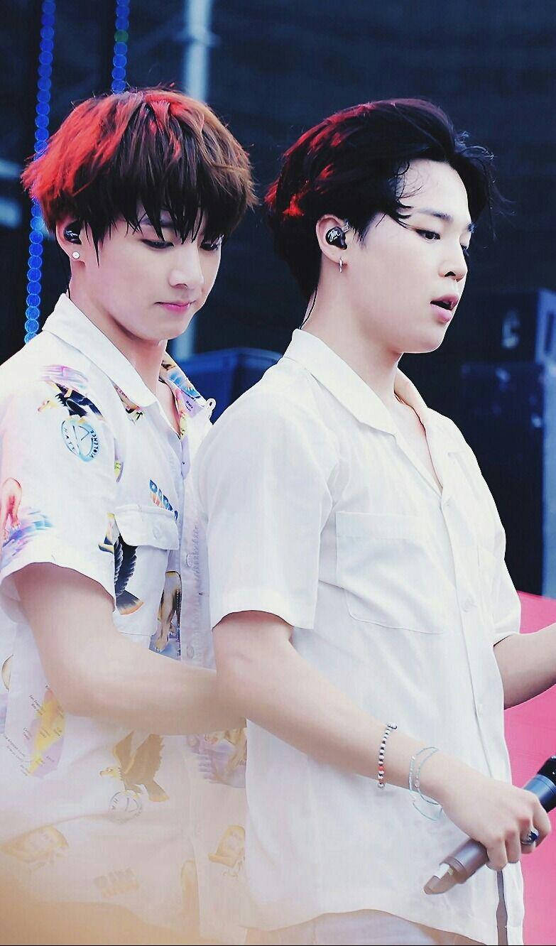Jikook, white shirts, stage, HD Phone Wallpaper