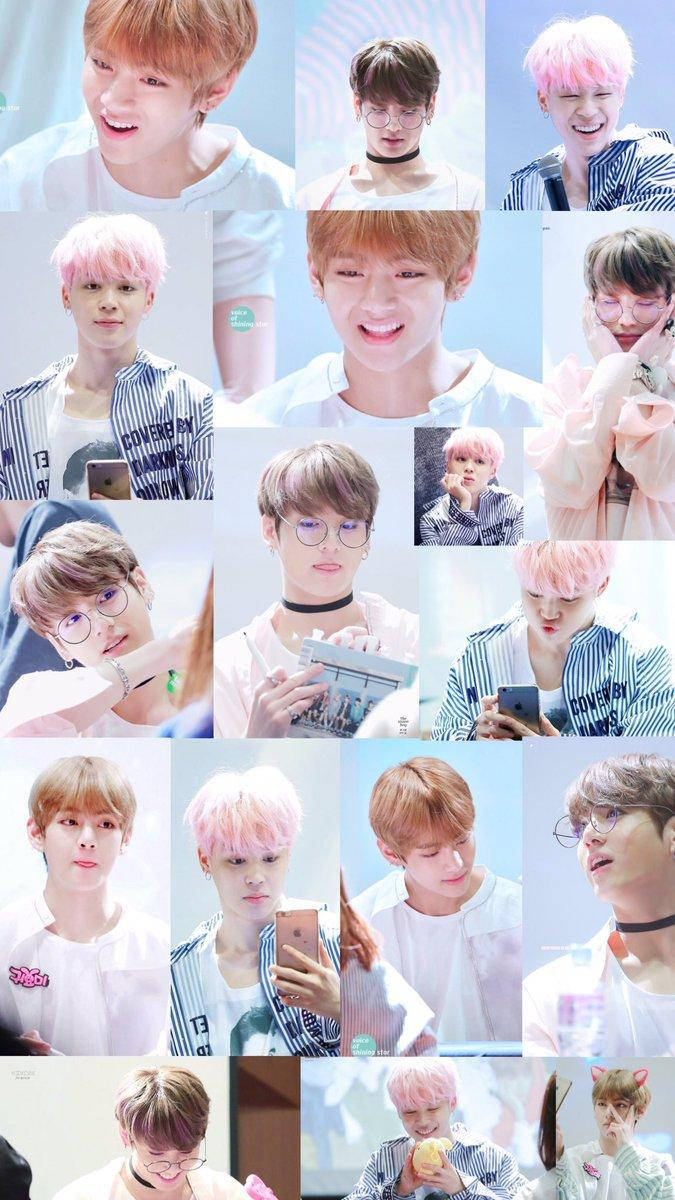 Jikook, smiling faces, colorful hair, SD Phone Wallpaper