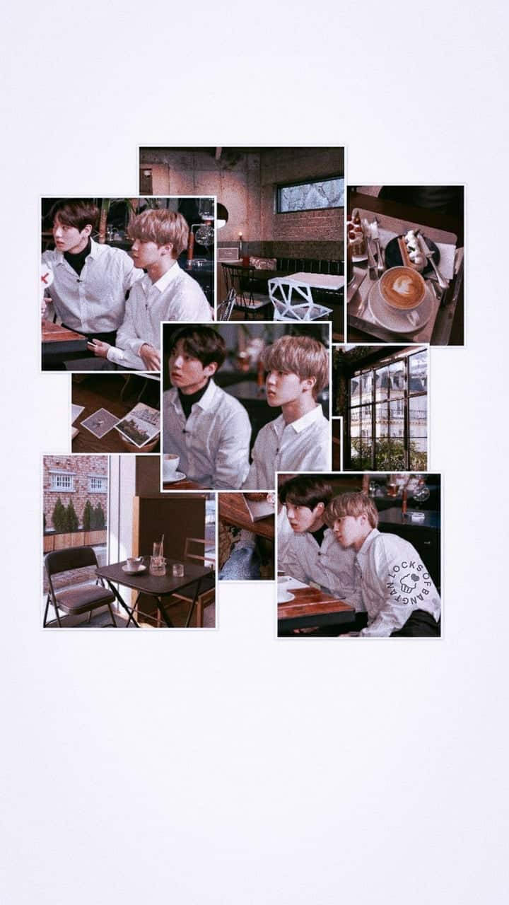 Jikook, white shirts, cafe, HD Phone Wallpaper