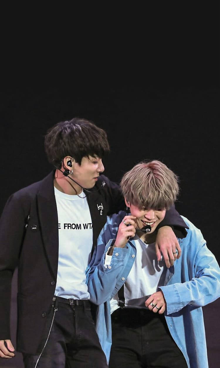 Jikook, blue jackets, black jackets, SD Phone Wallpaper