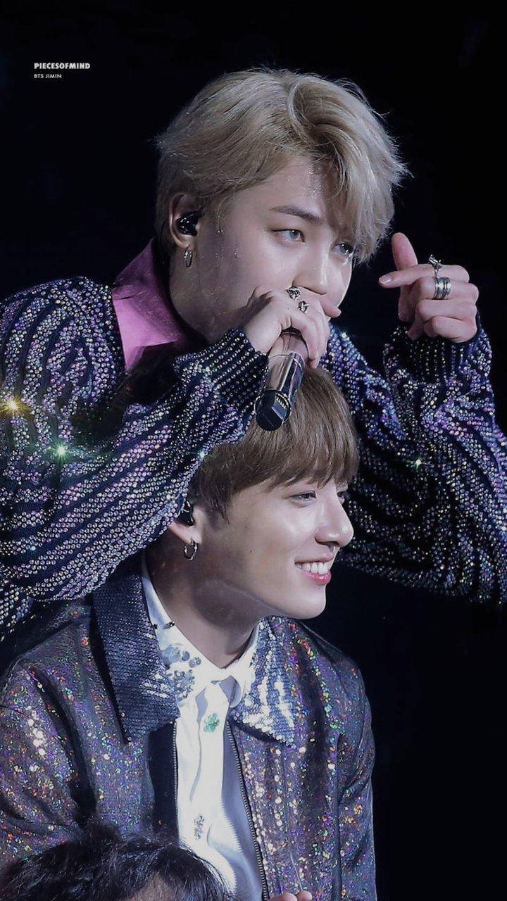 Jikook, glittering jackets, stage lights, HD Phone Wallpaper