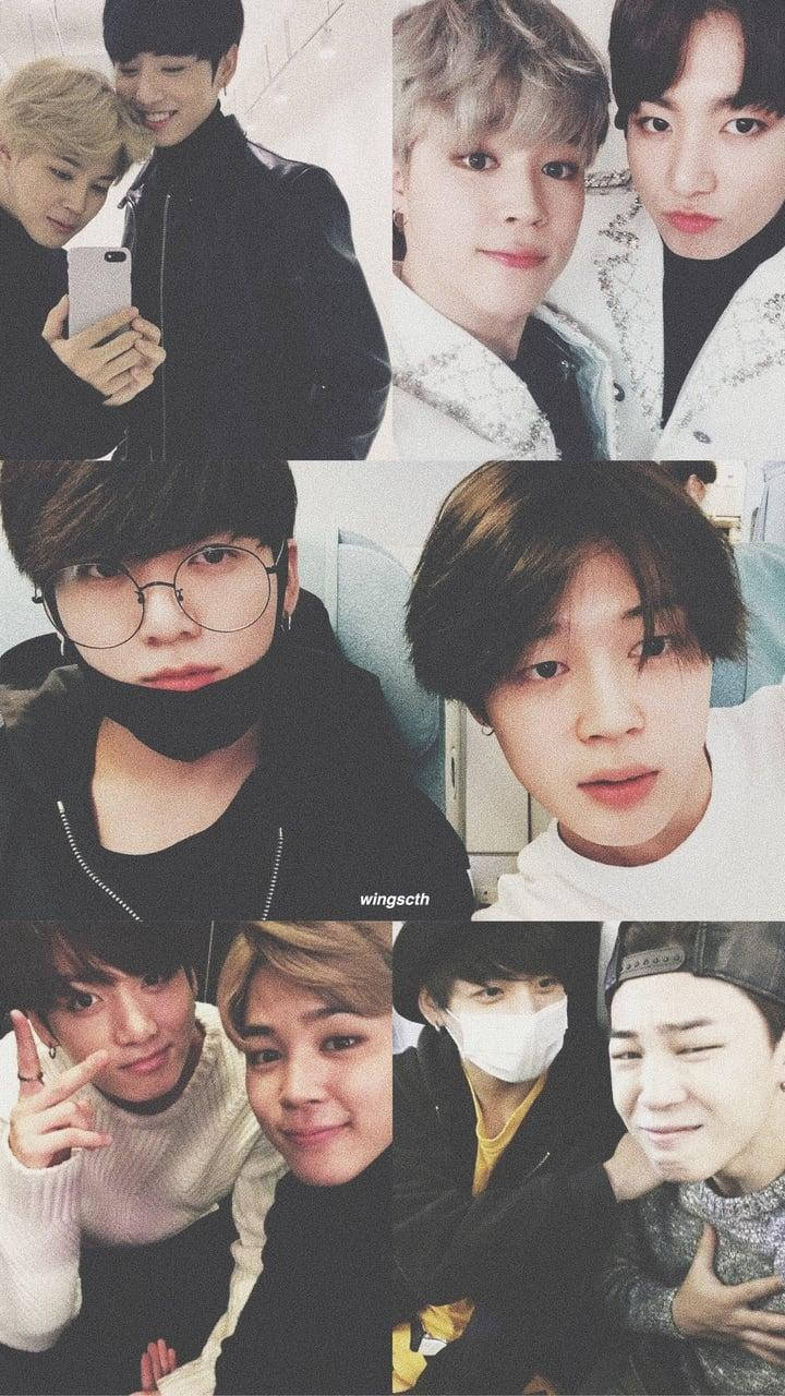 Jikook, close-up selfies, seven young men, HD Phone Wallpaper