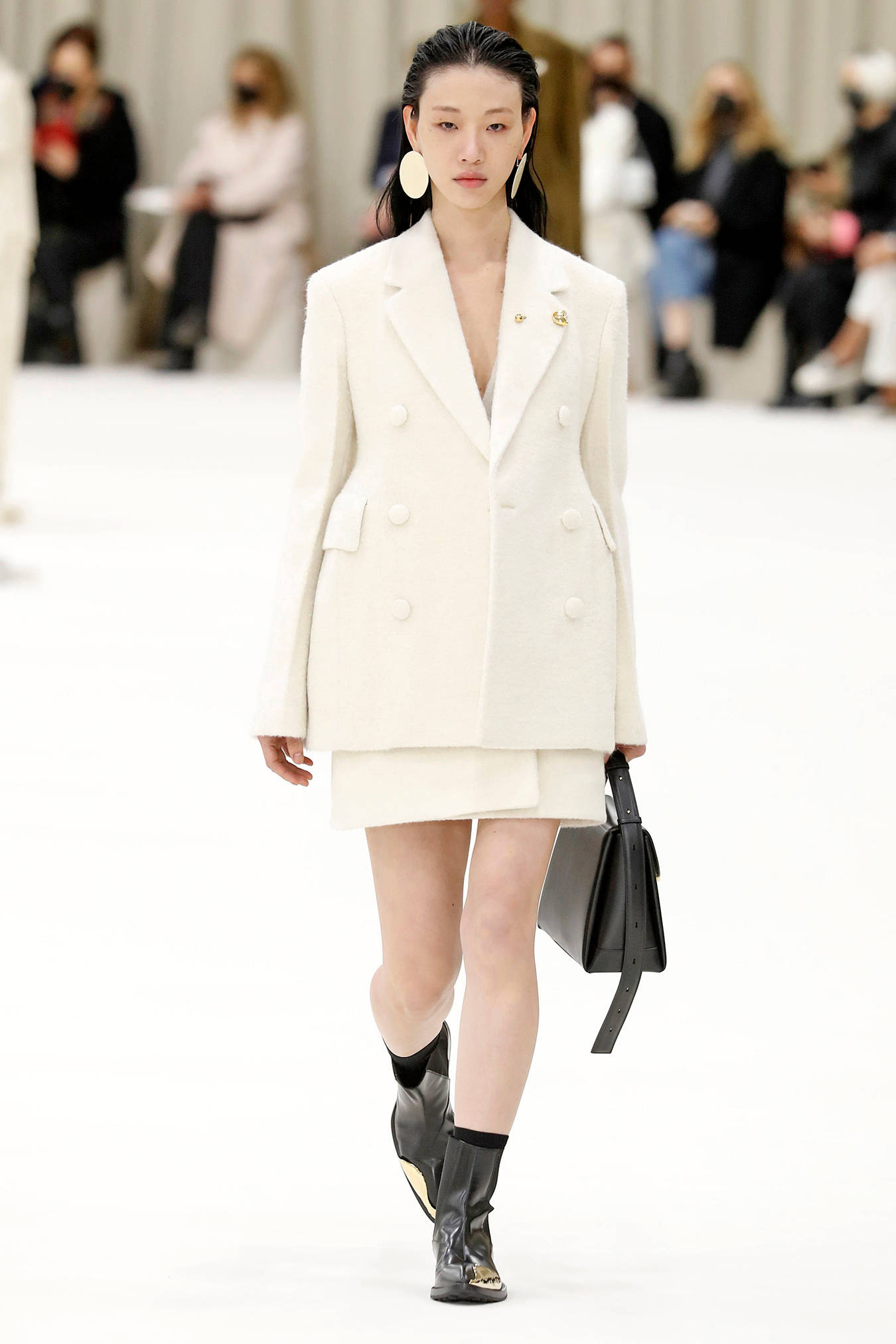 Jil Sander, white double-breasted blazer, matching skirt, Full HD Phone Wallpaper