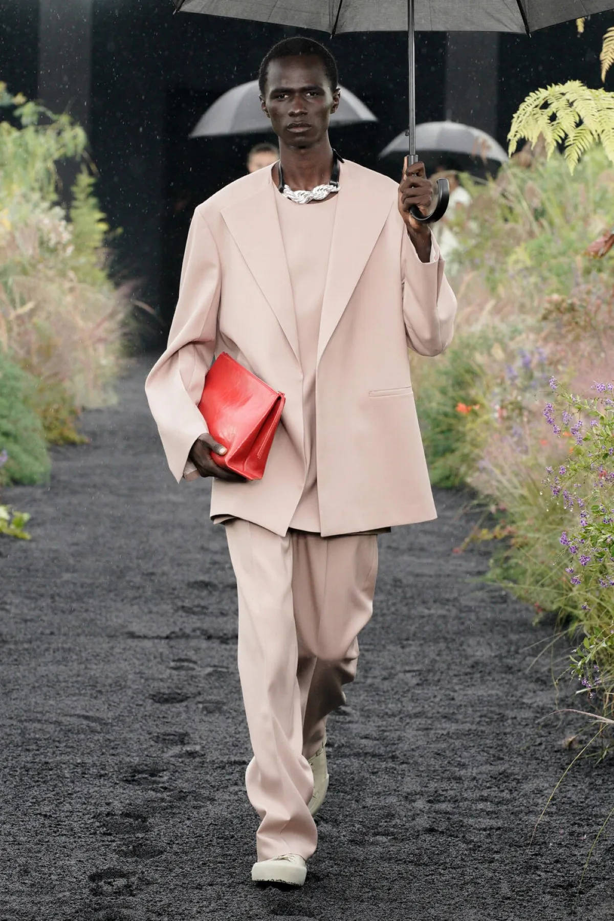 Jil Sander, peach suit, blush pink suit, HD Phone Wallpaper