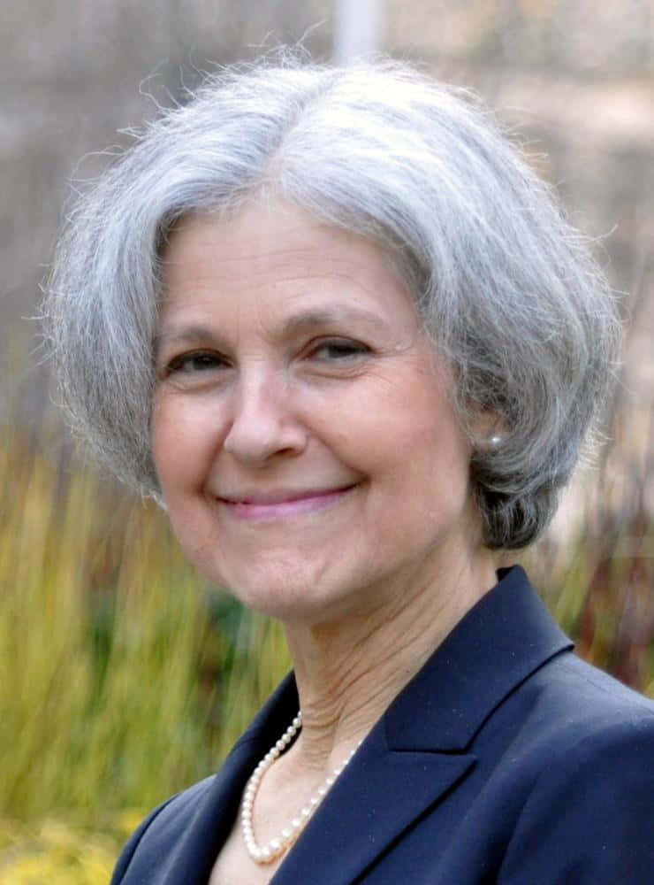Jill Stein, silver hair, dark blazer, SD Phone Wallpaper