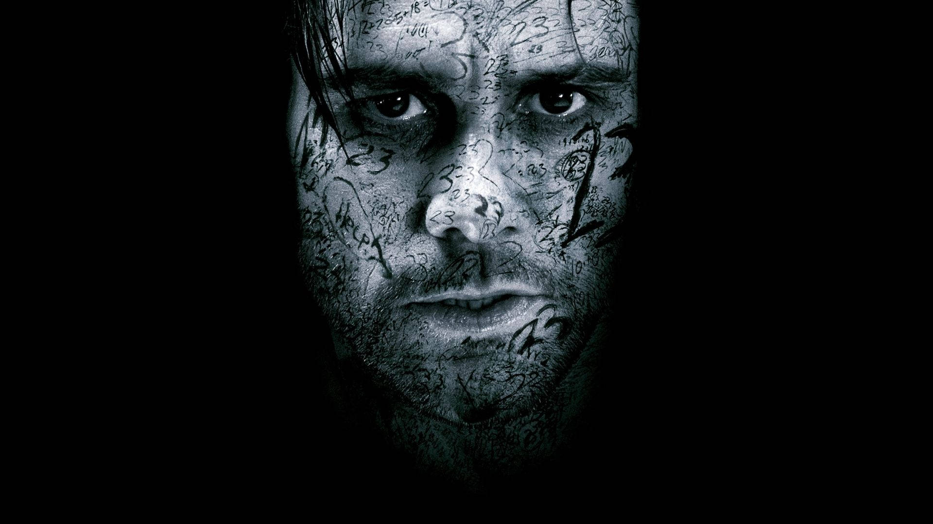 Jim Carrey, tattooed face, scribbled text, Full HD Desktop Wallpaper
