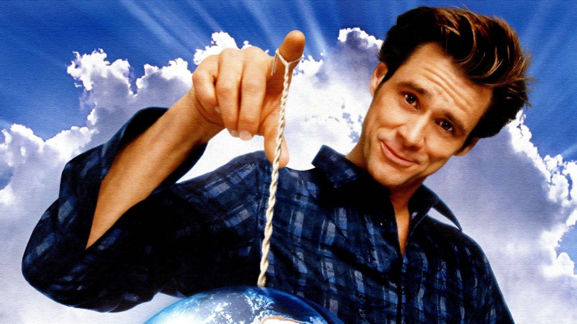 Jim Carrey, plaid shirt, globe, Full HD Desktop Wallpaper