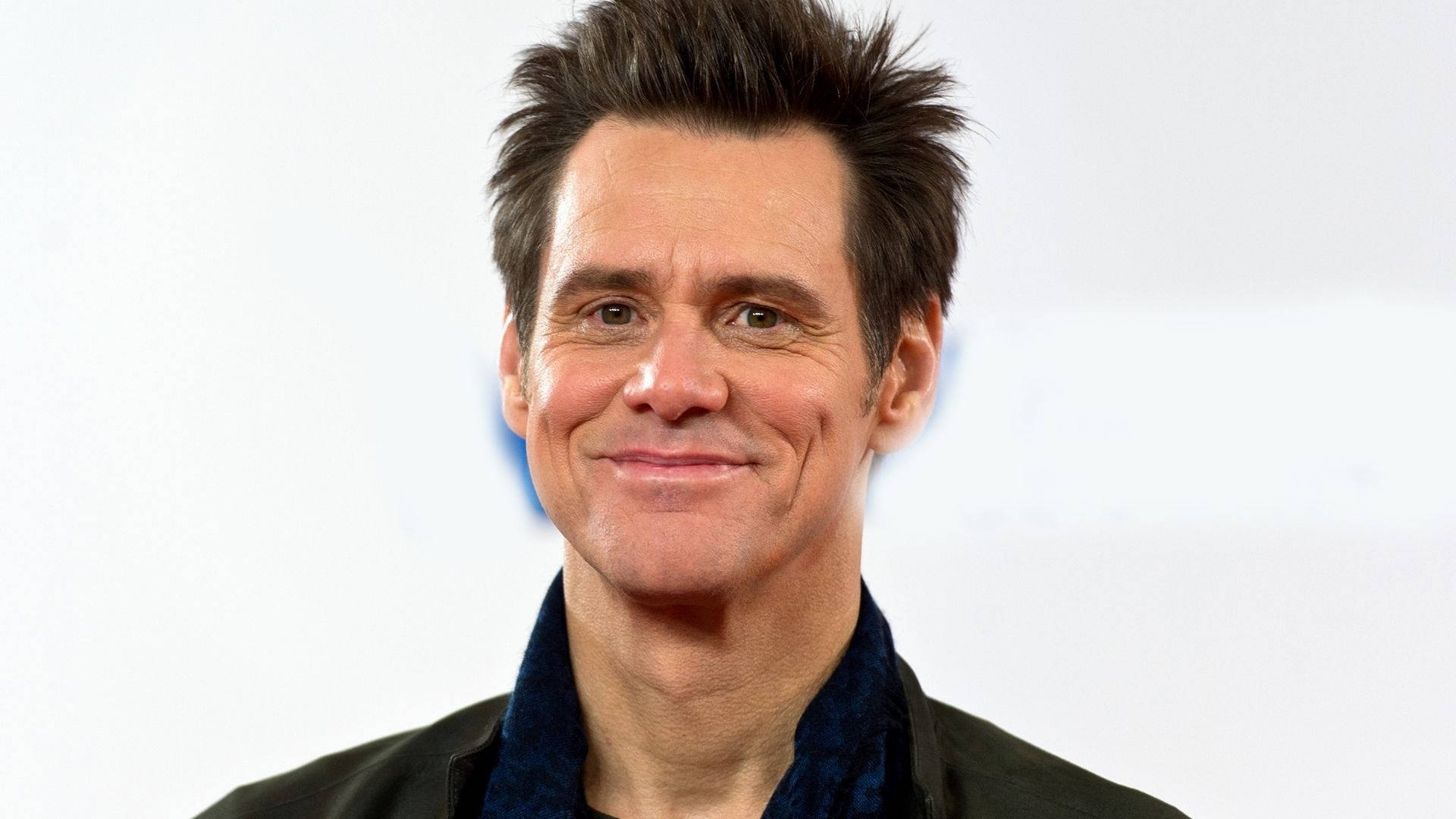 Jim Carrey, spiky dark hair, dark jacket, Full HD Desktop Wallpaper