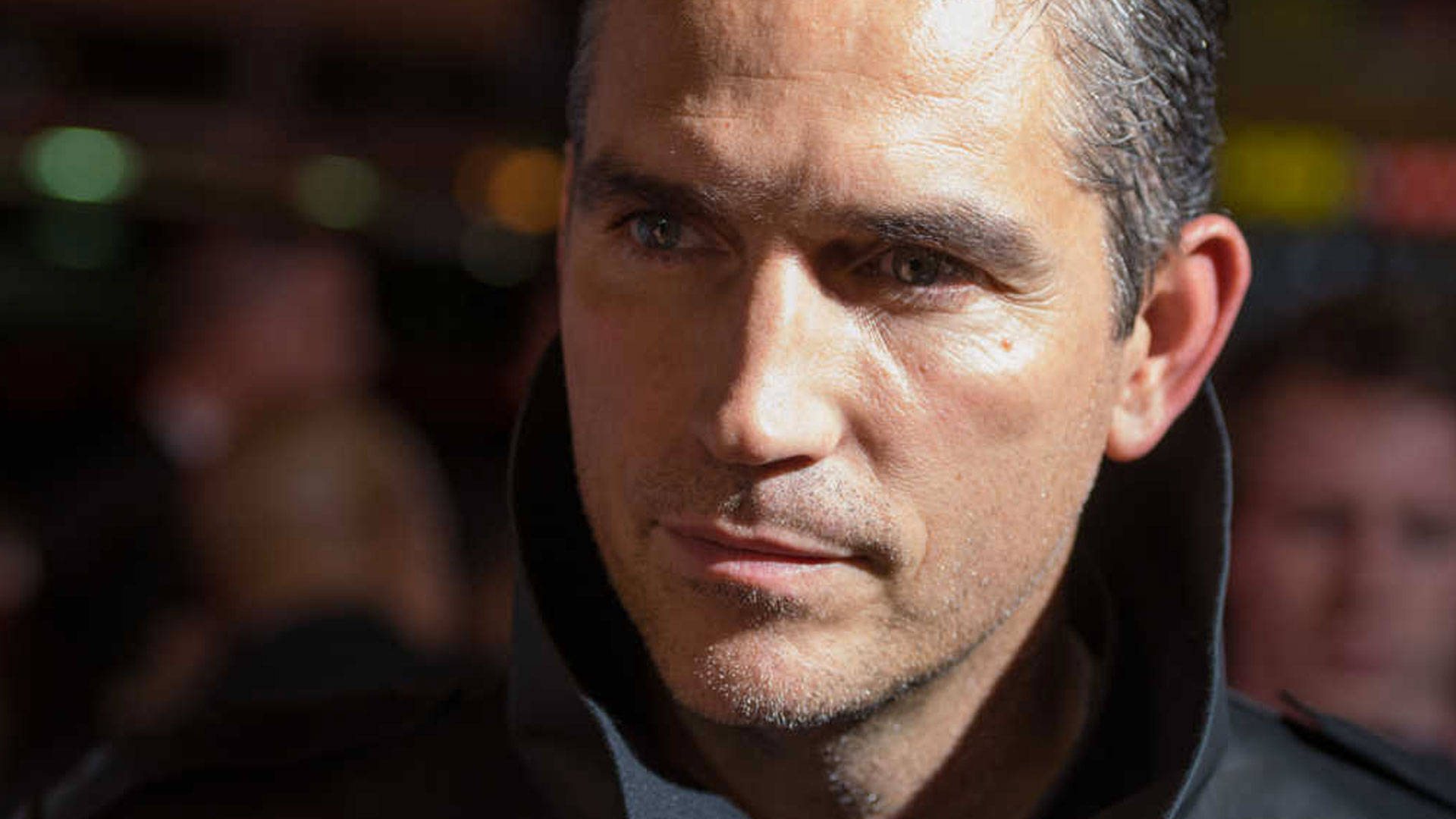 Jim Caviezel, overcoat, gray hair, Full HD Desktop Wallpaper