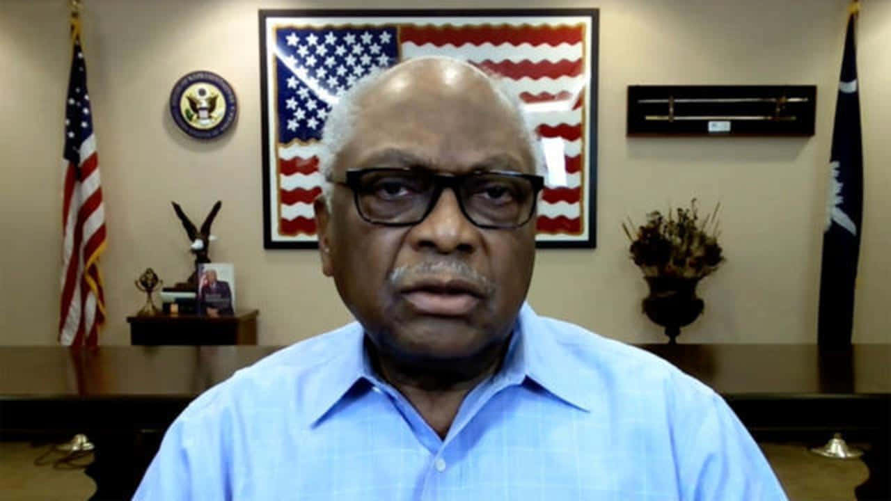 Jim Clyburn, office, American flags, HD Desktop Wallpaper