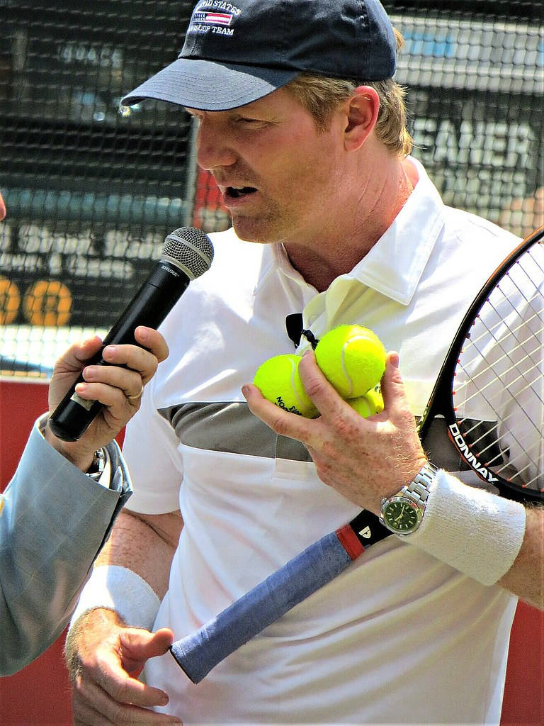 Jim Courier, tennis player, white polo, SD Phone Wallpaper