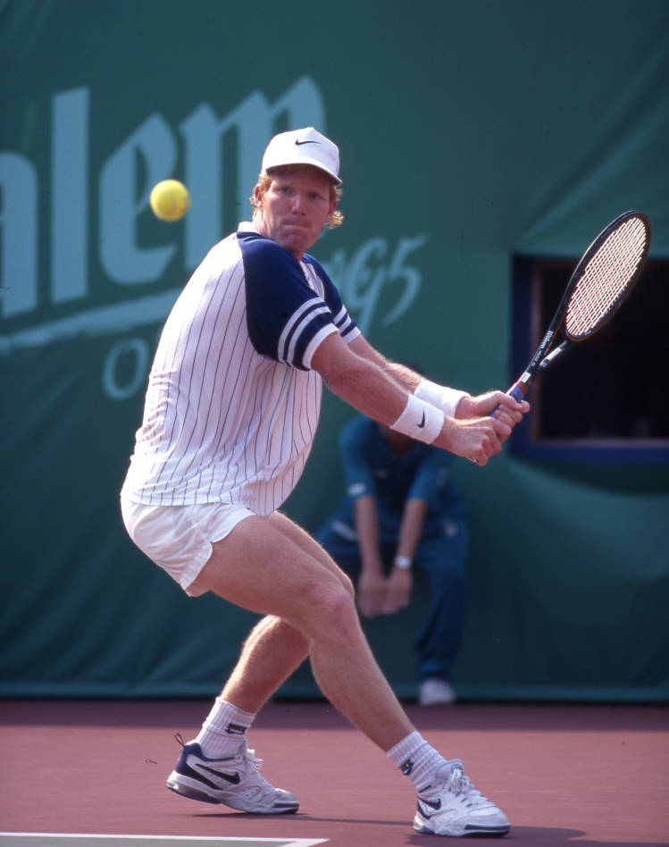 Jim Courier, 1992, white pinstripe shirt, SD Phone Wallpaper