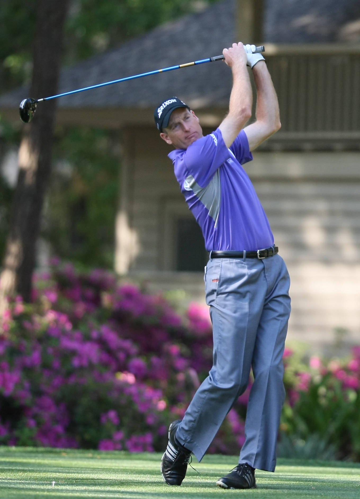 Jim Furyk, purple shirt, blue club, HD Phone Wallpaper