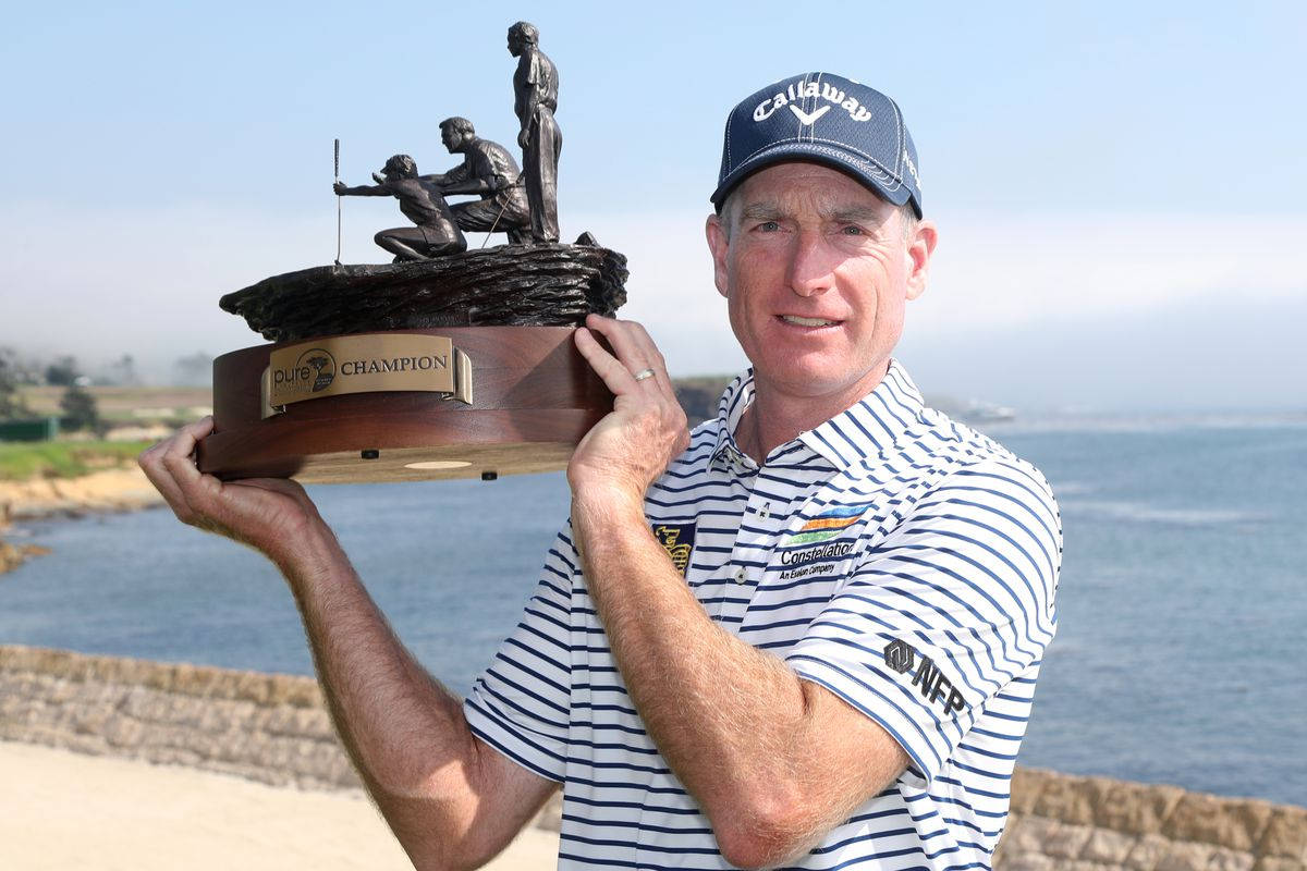 Jim Furyk, golfer, large trophy, SD Desktop Wallpaper