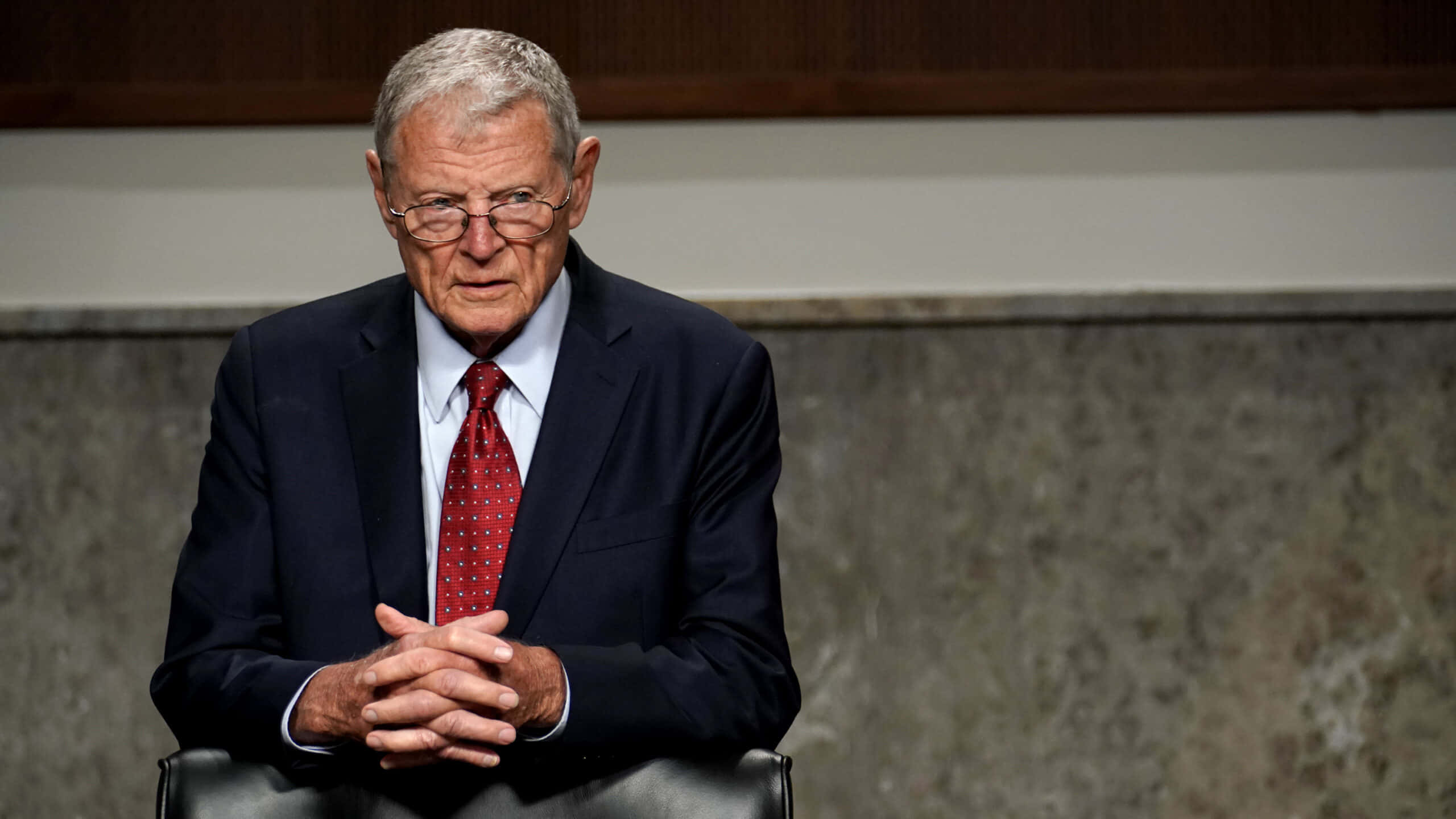 Jim Inhofe, dark suit, red tie, 2K Desktop Wallpaper