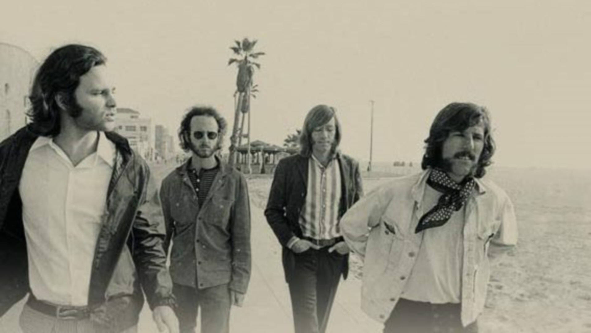Jim Morrison, beach, palm trees, HD Desktop Wallpaper