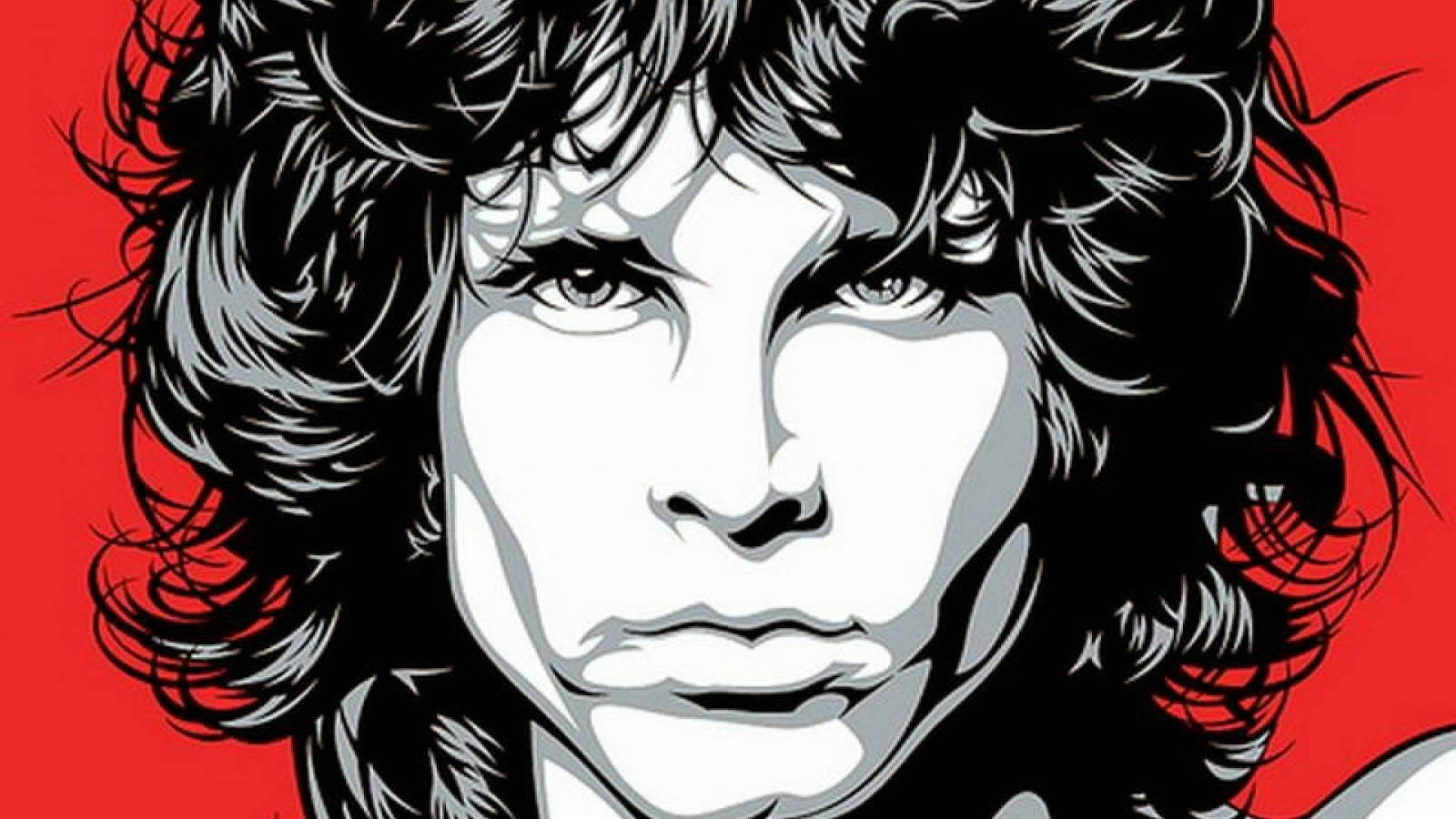 Jim Morrison, red, wild hair, HD Desktop Wallpaper