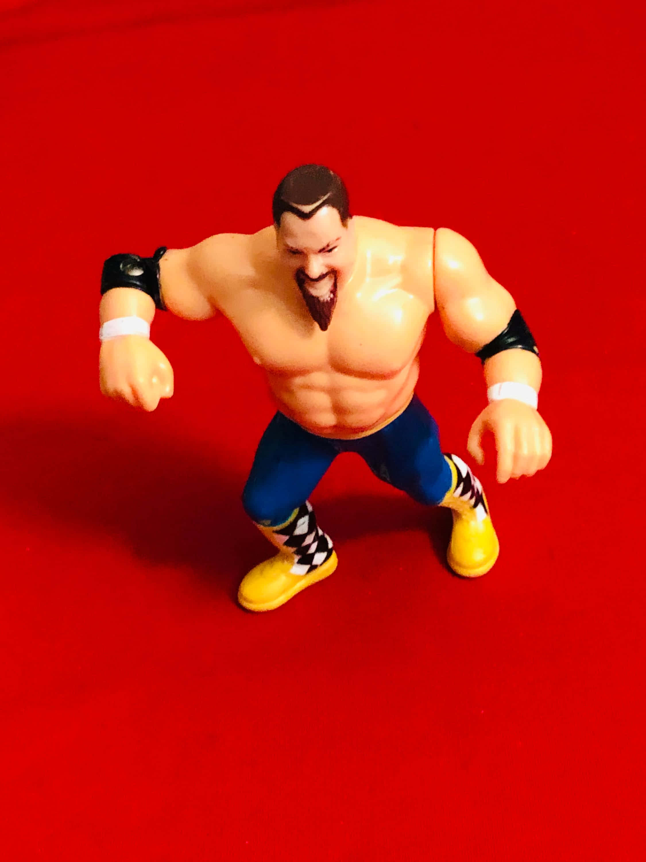 Jim Neidhart, blue trunks, yellow boots, 2K Phone Wallpaper