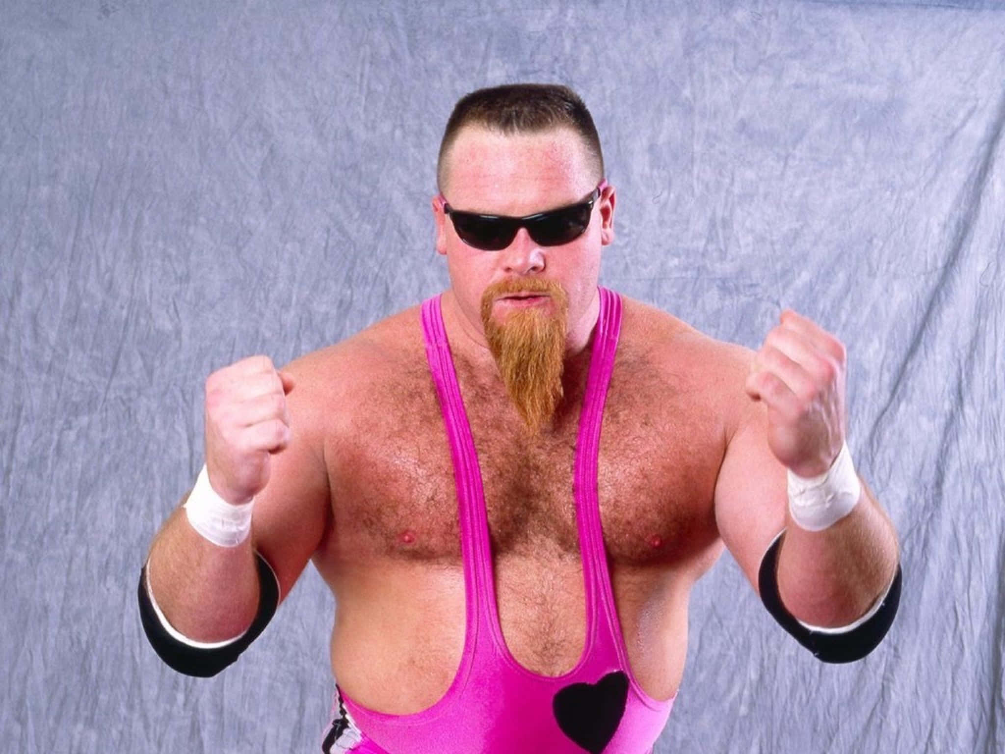 Jim Neidhart, bright pink singlet, black sunglasses, Full HD Desktop Wallpaper