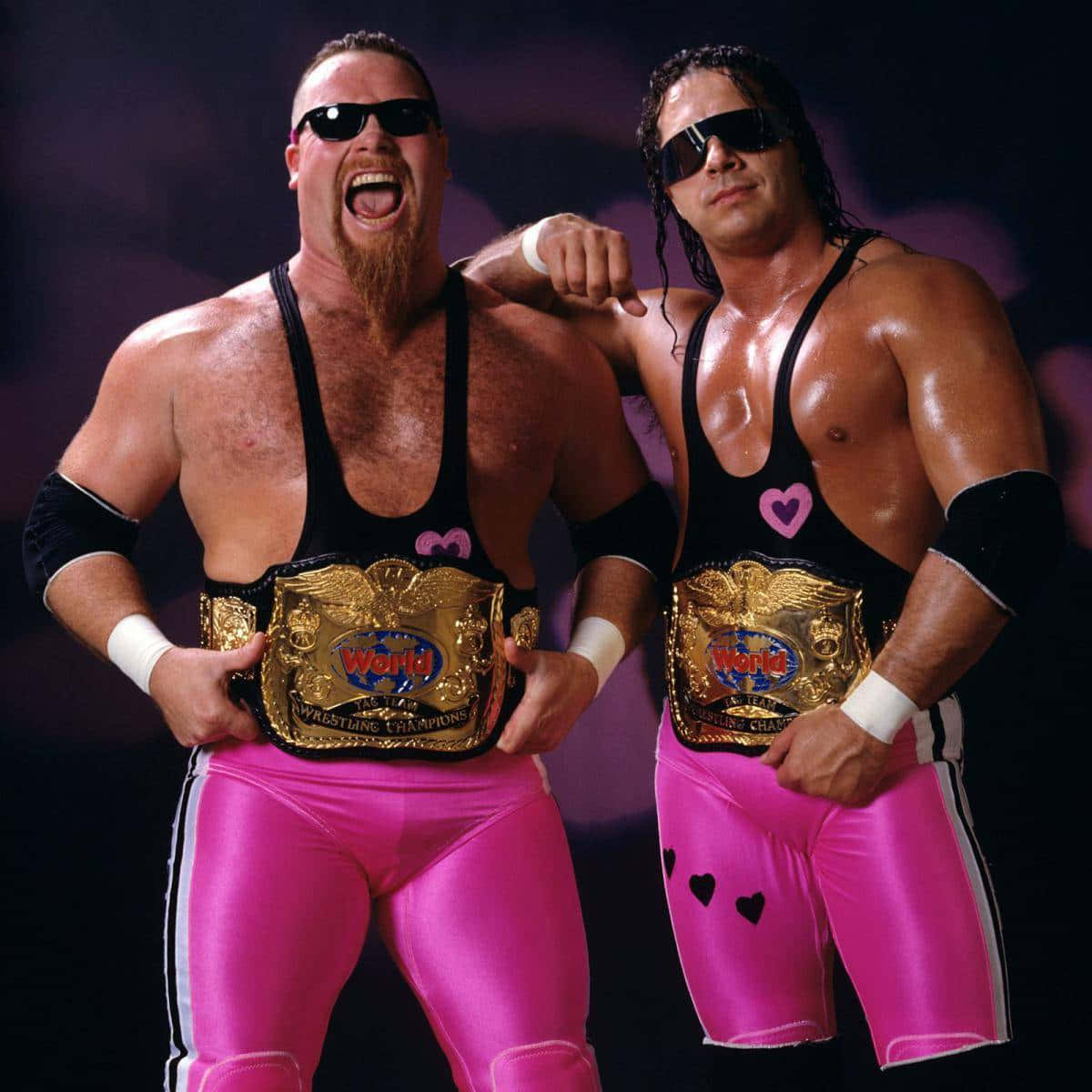Jim Neidhart, championship belts, pink tights, SD Desktop Wallpaper