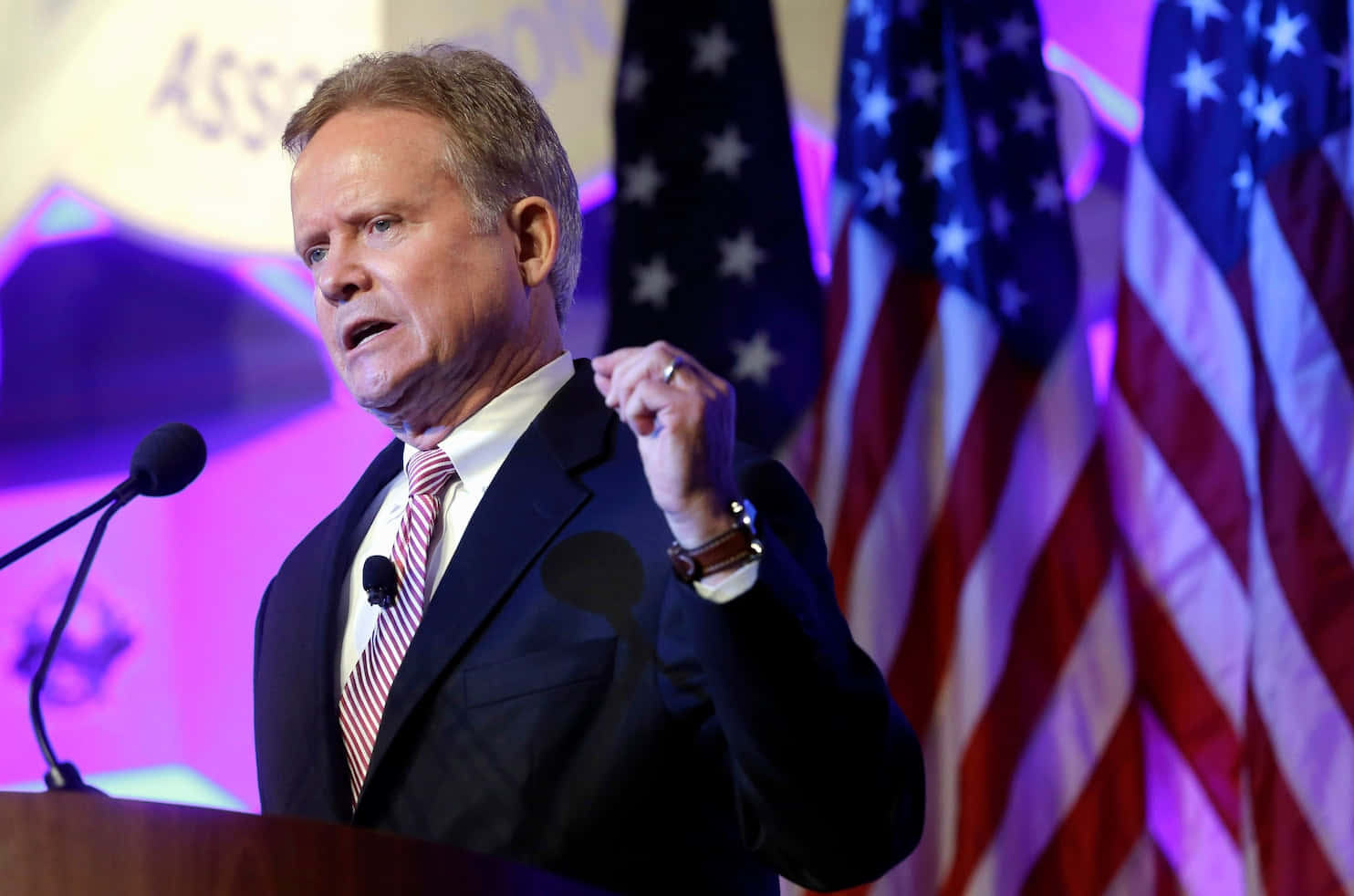 Jim Webb, speech, podium, HD Desktop Wallpaper