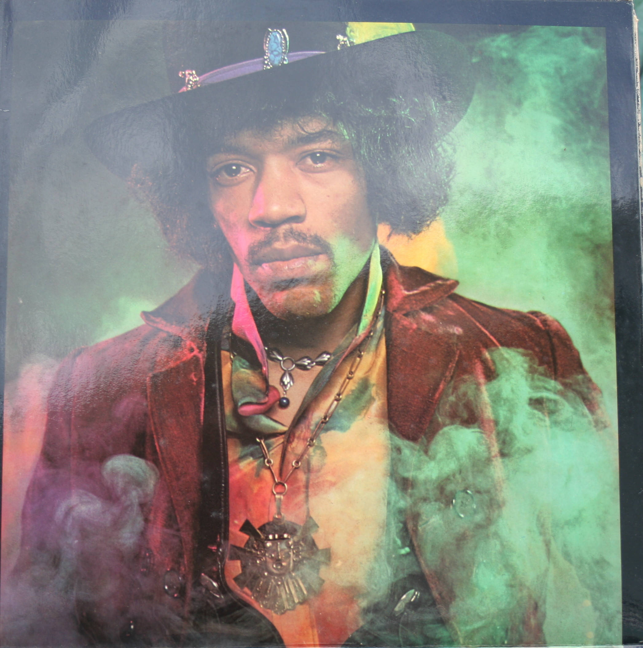 Jimi Hendrix, wide-brimmed hat, layered necklaces, Full HD Phone Wallpaper