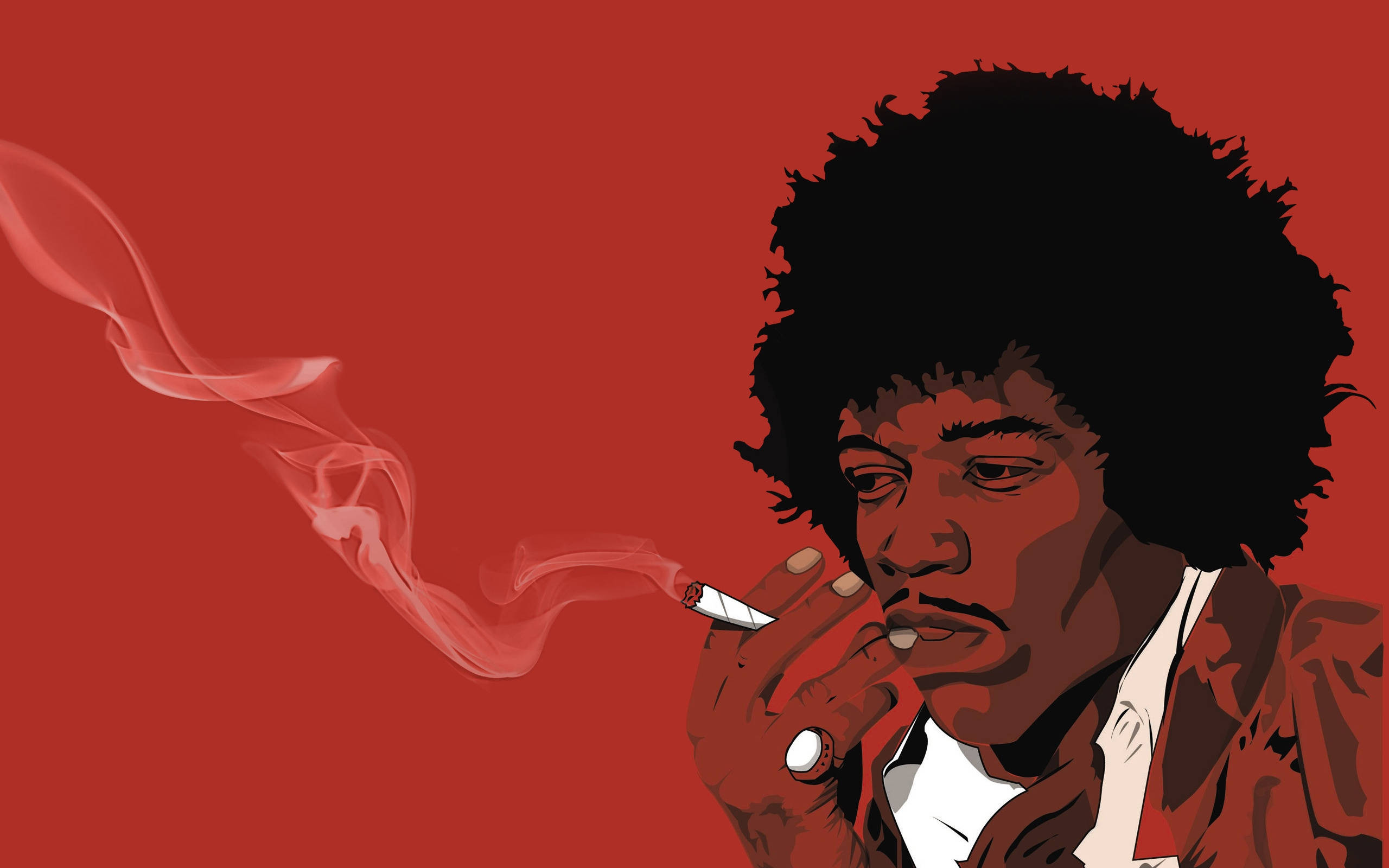 Jimi Hendrix, afro, cigarette, 2K Desktop Wallpaper