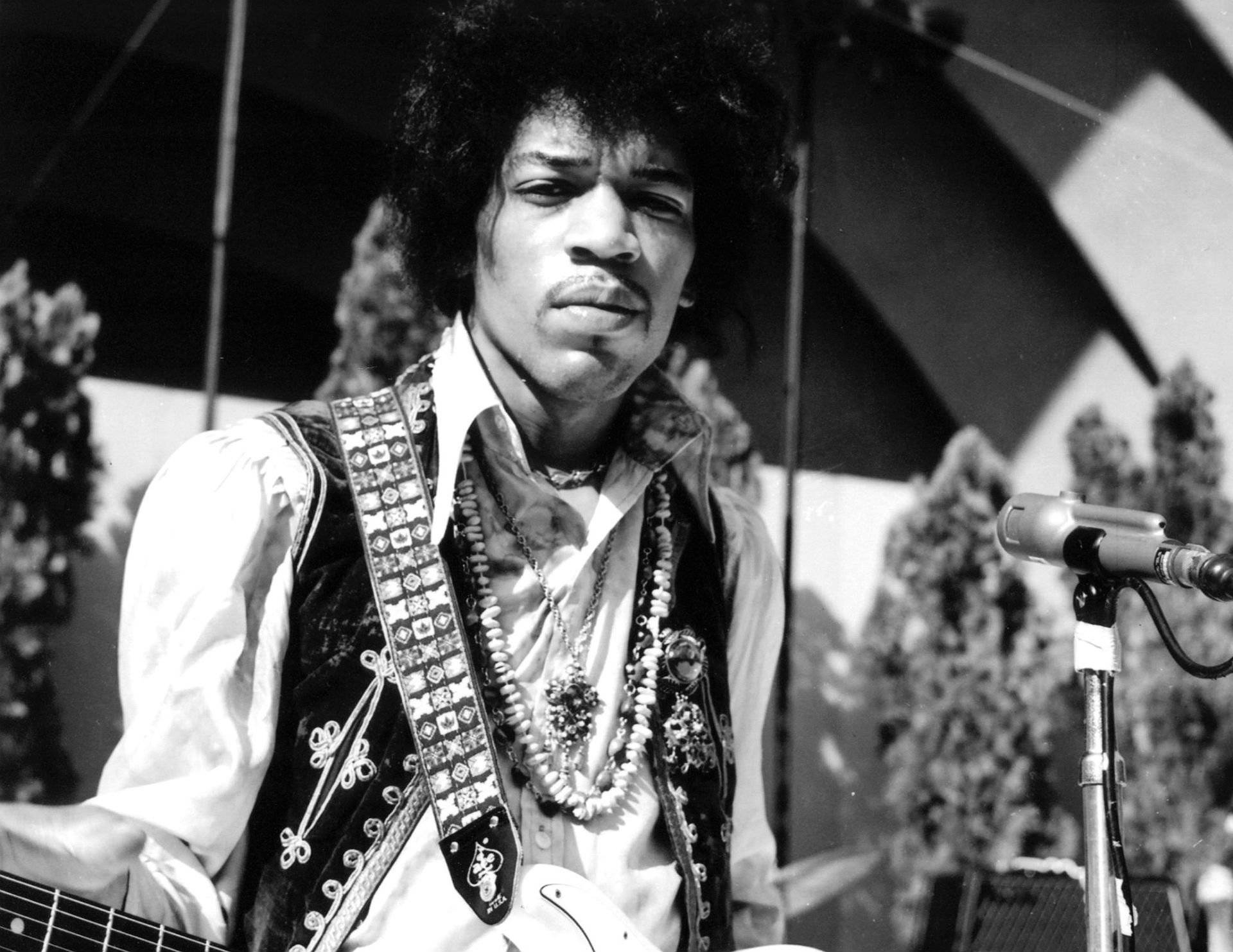 Jimi Hendrix, electric guitar, stage lights, Full HD Desktop Wallpaper