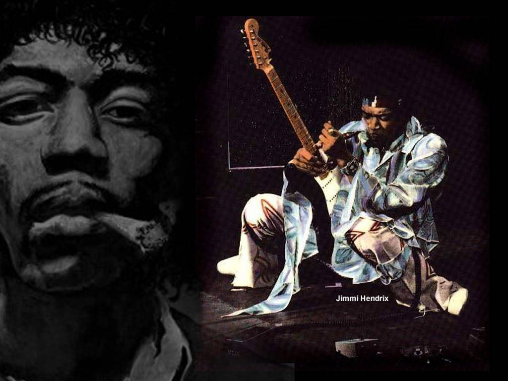 Jimi Hendrix, cigarette, electric guitar, SD Desktop Wallpaper