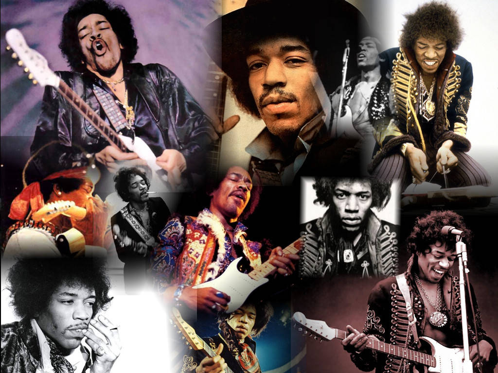 Jimi Hendrix, concert, collage, SD Desktop Wallpaper